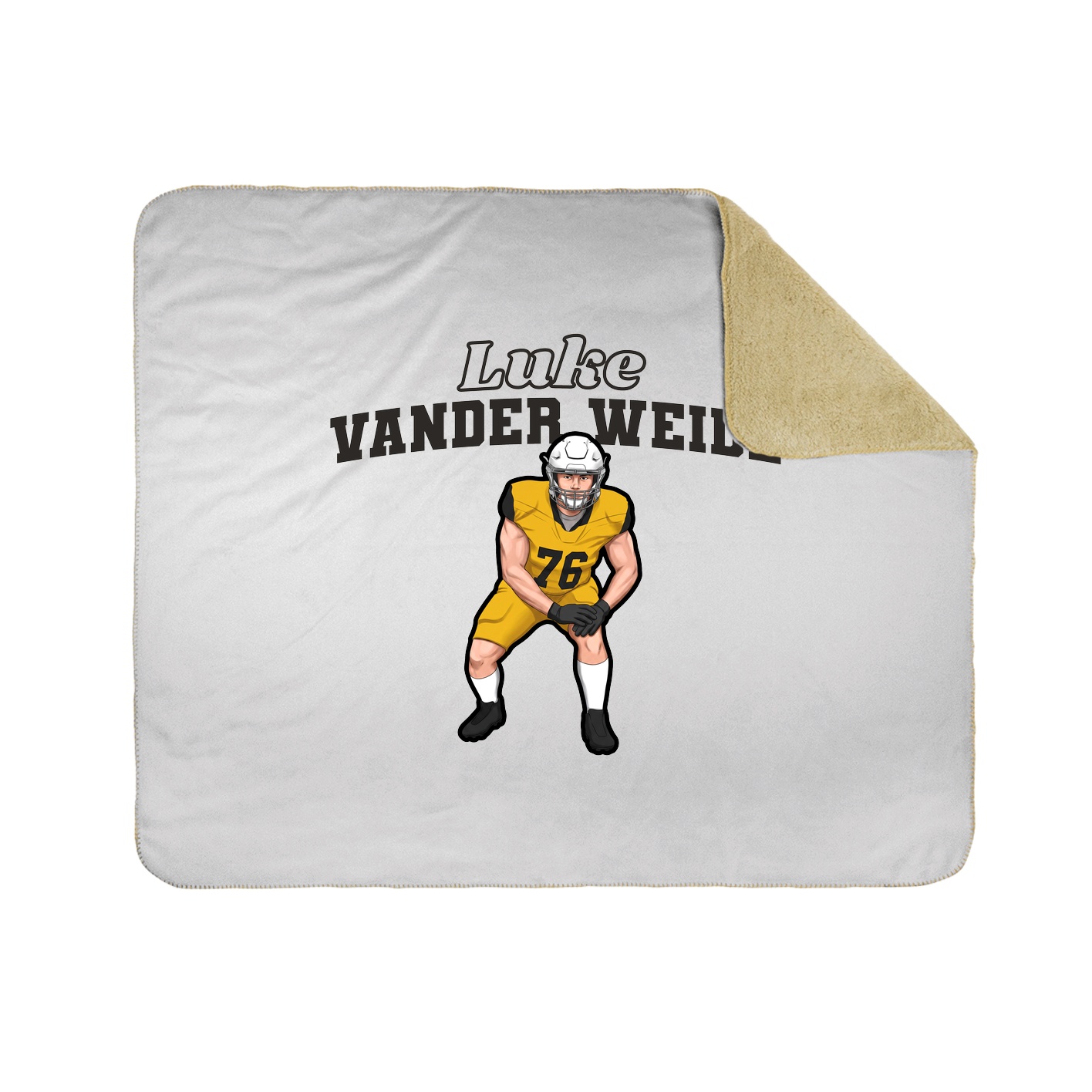 Throw Blanket — Name Arch in White