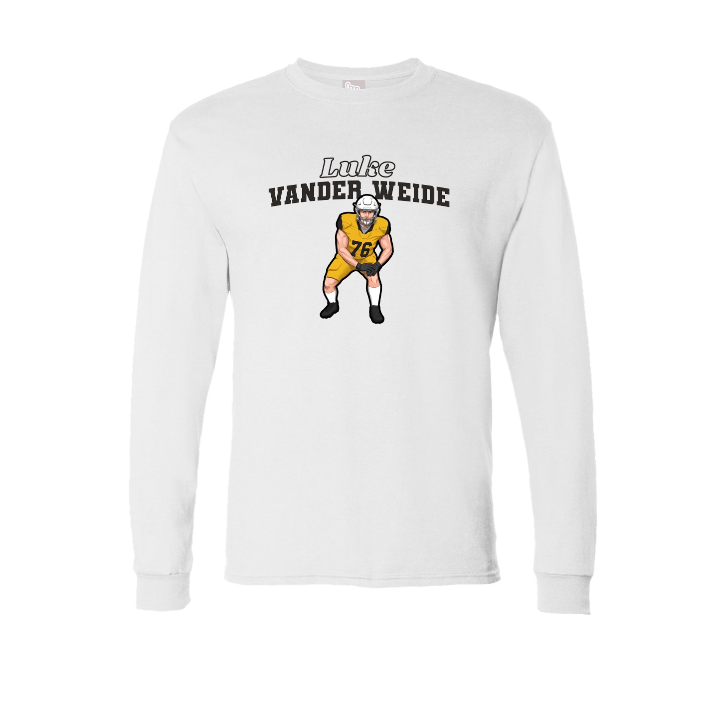 Long Sleeve Tee — Name Arch in White