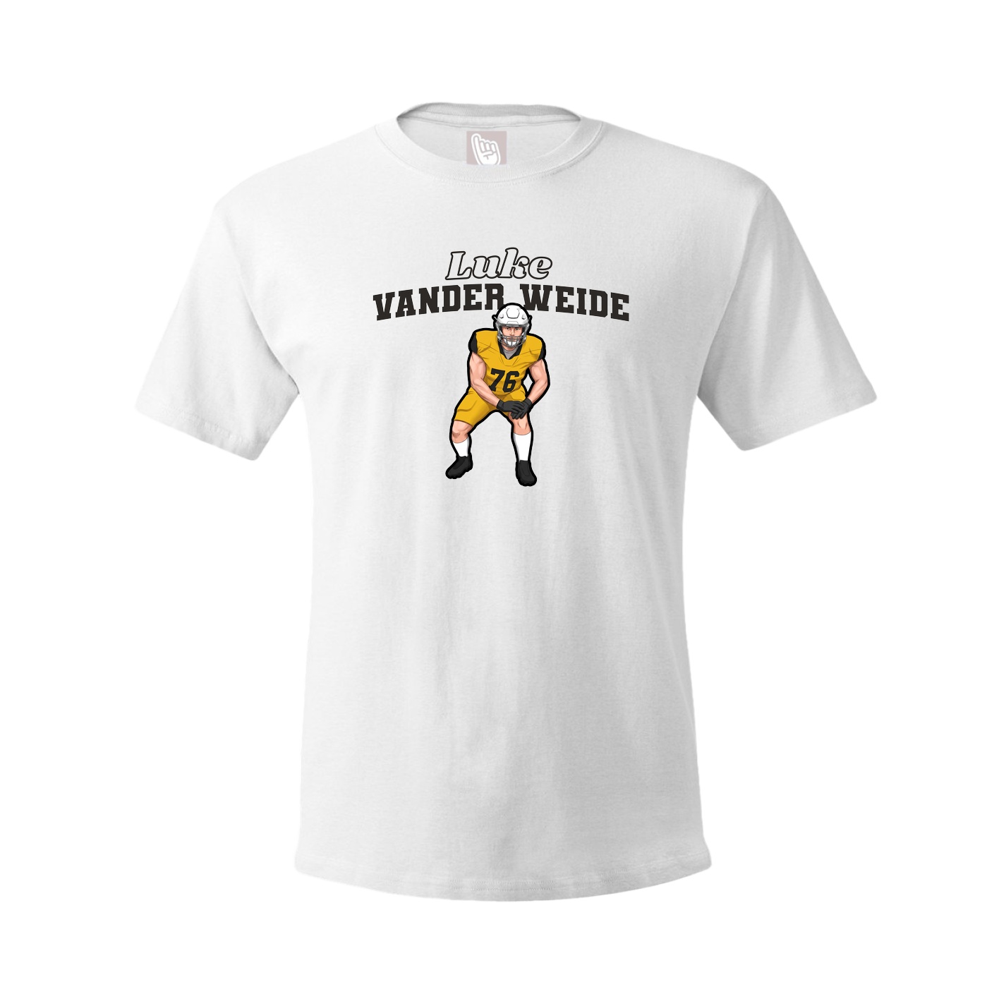 Youth Tee — Name Arch in White