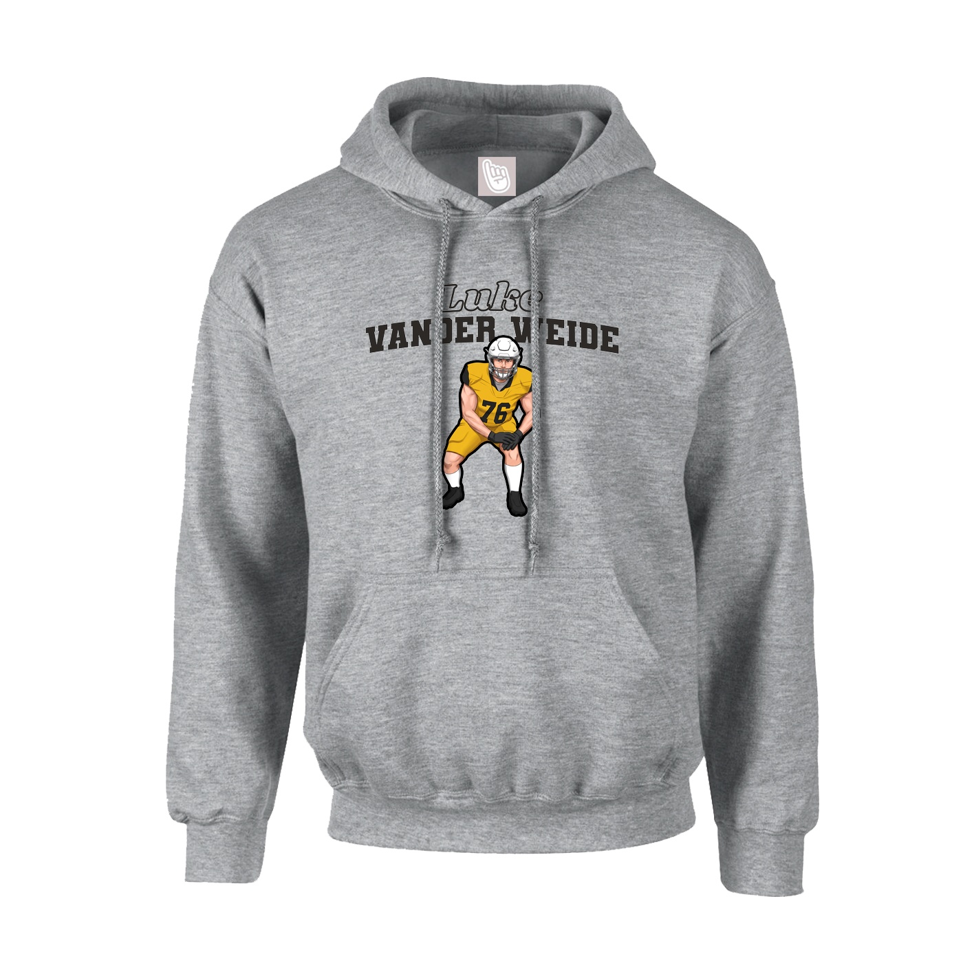 Hoodie — Name Arch in Grey