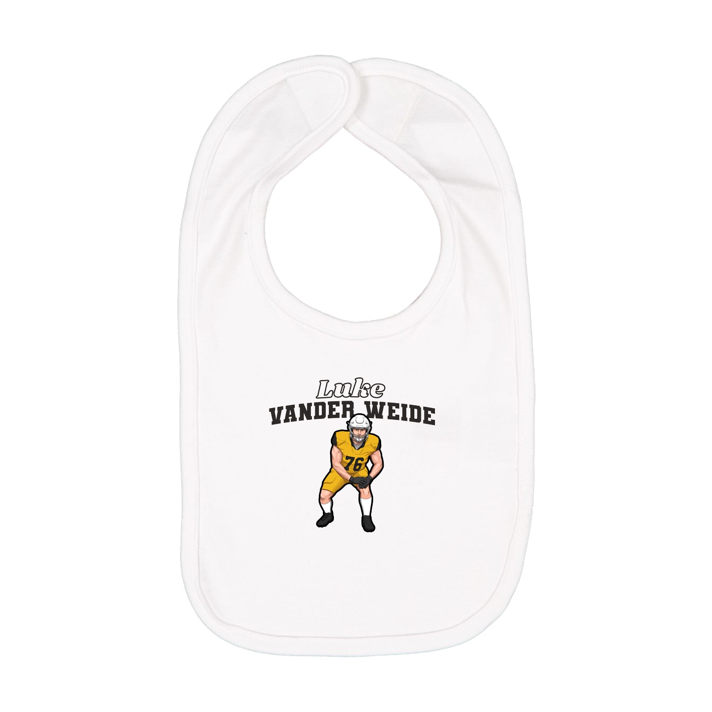 Infant Bib — Name Arch in White