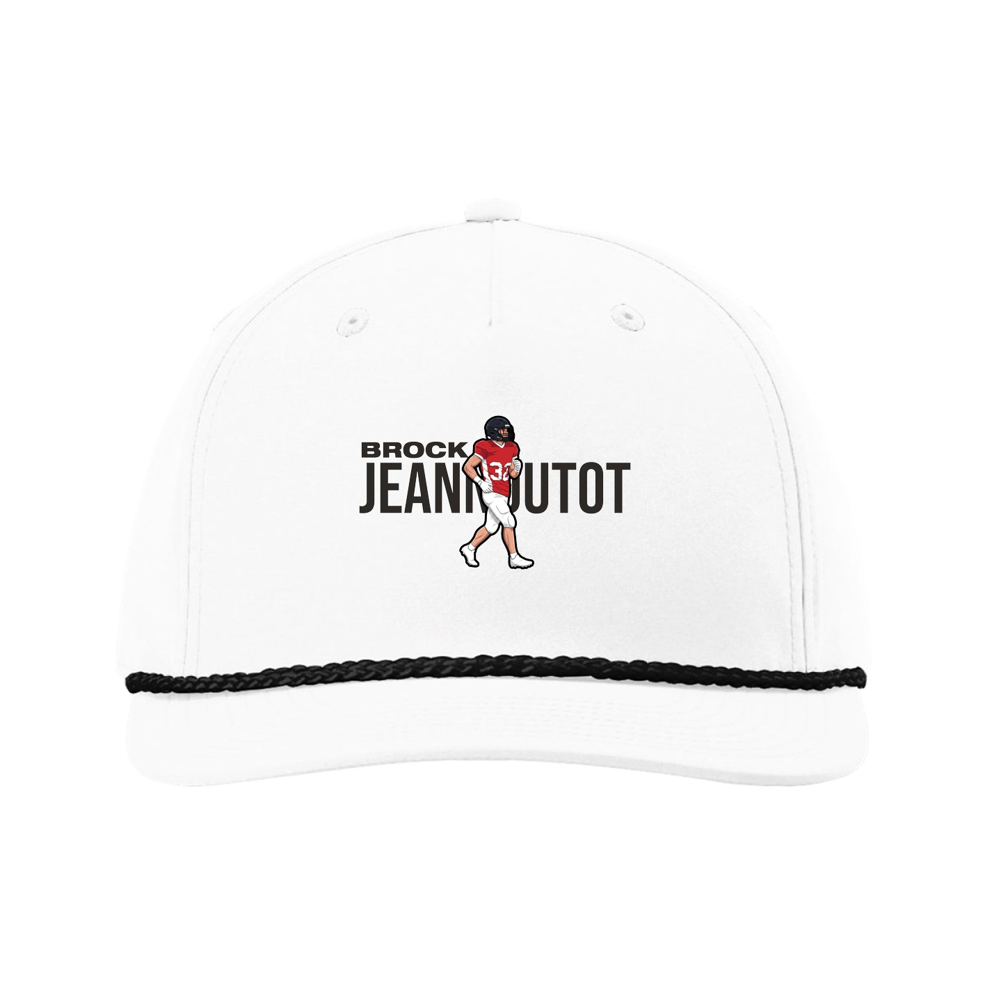 Five-Panel Classic Rope Cap — Player Name in White
