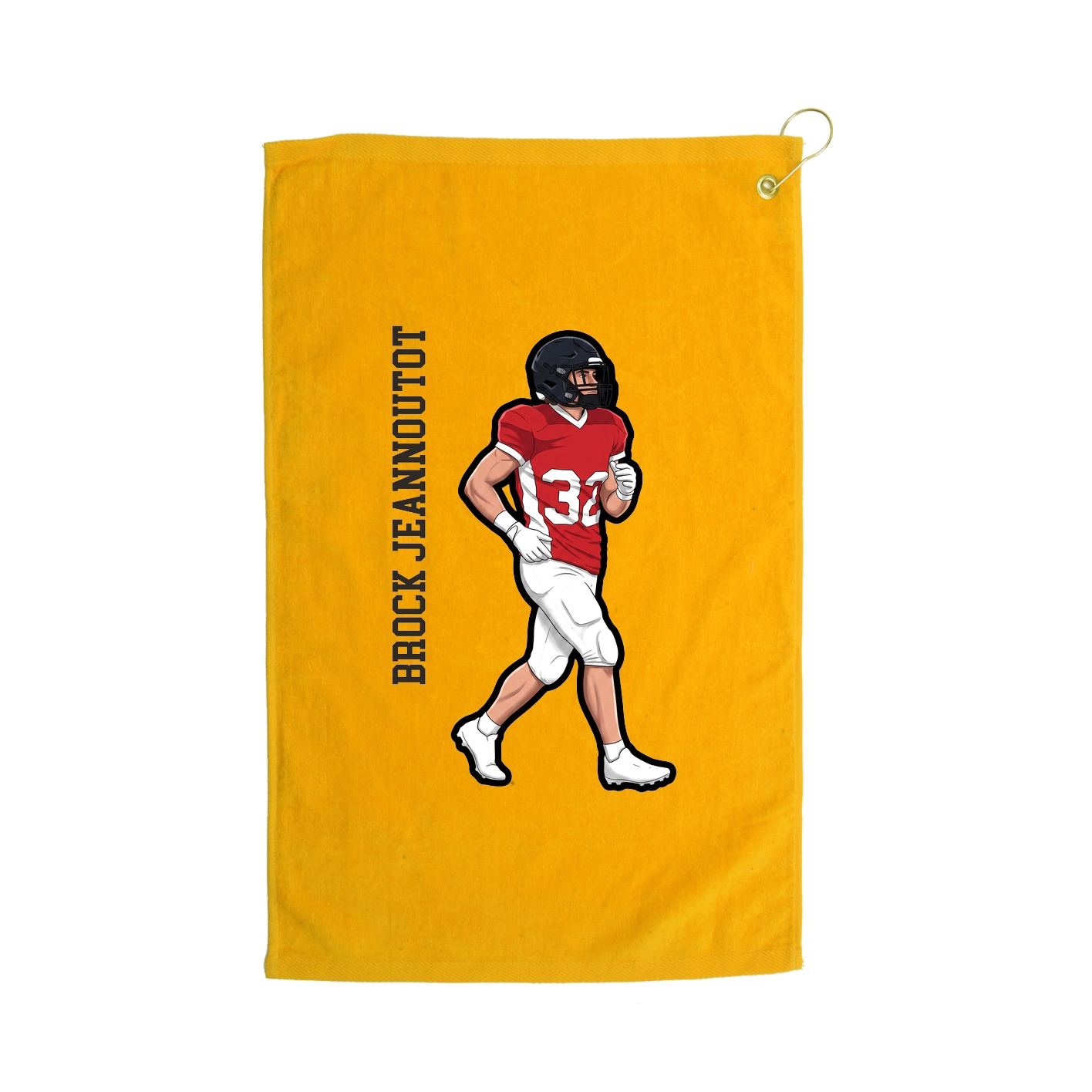 Golf Towel — Name Vertical in Gold