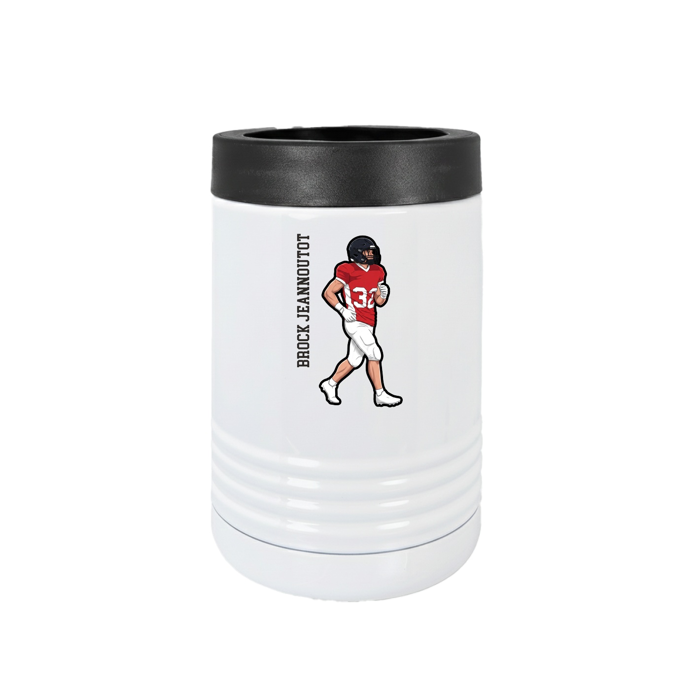 Beverage Holder — Name Vertical in White