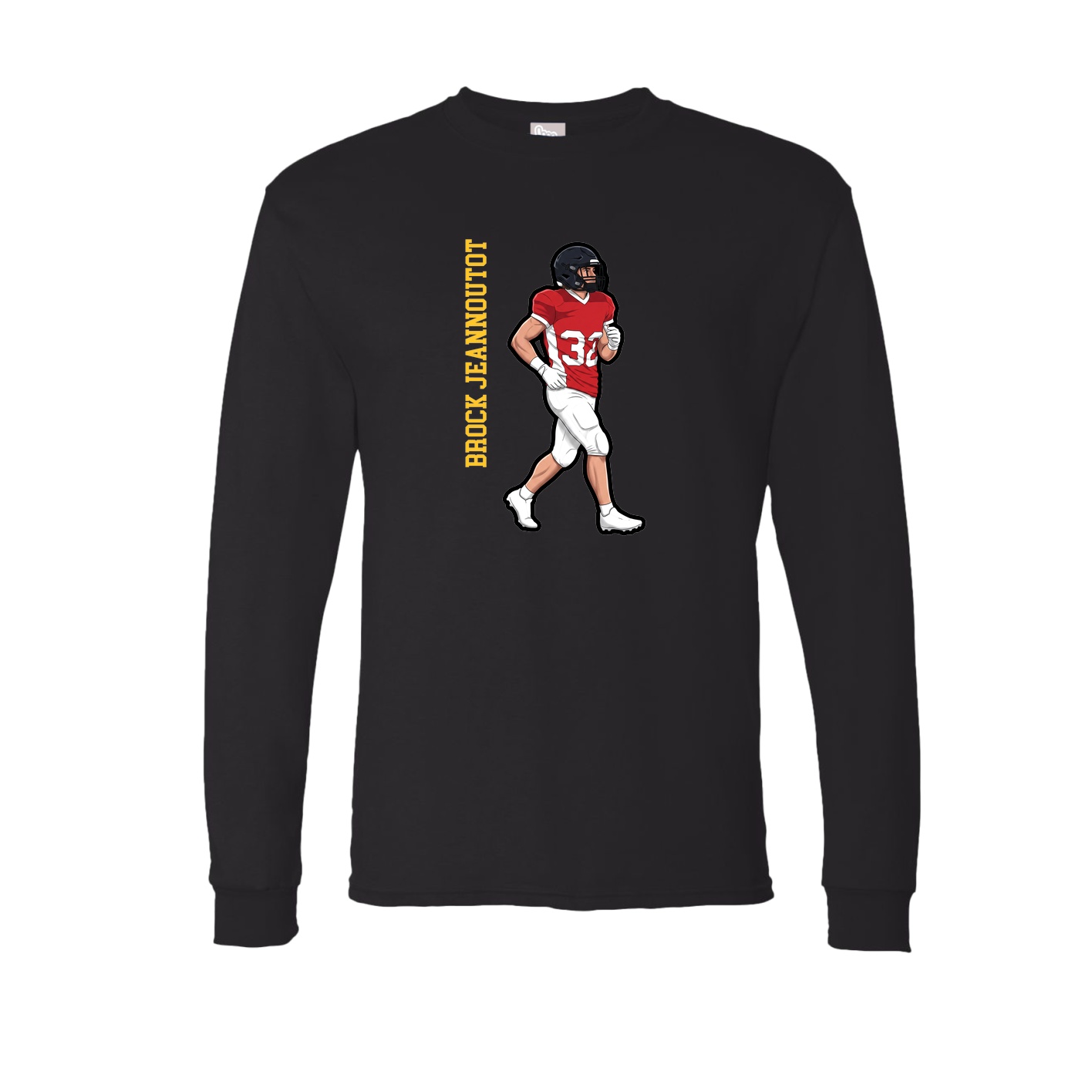 Long Sleeve Tee — Name Vertical in Black