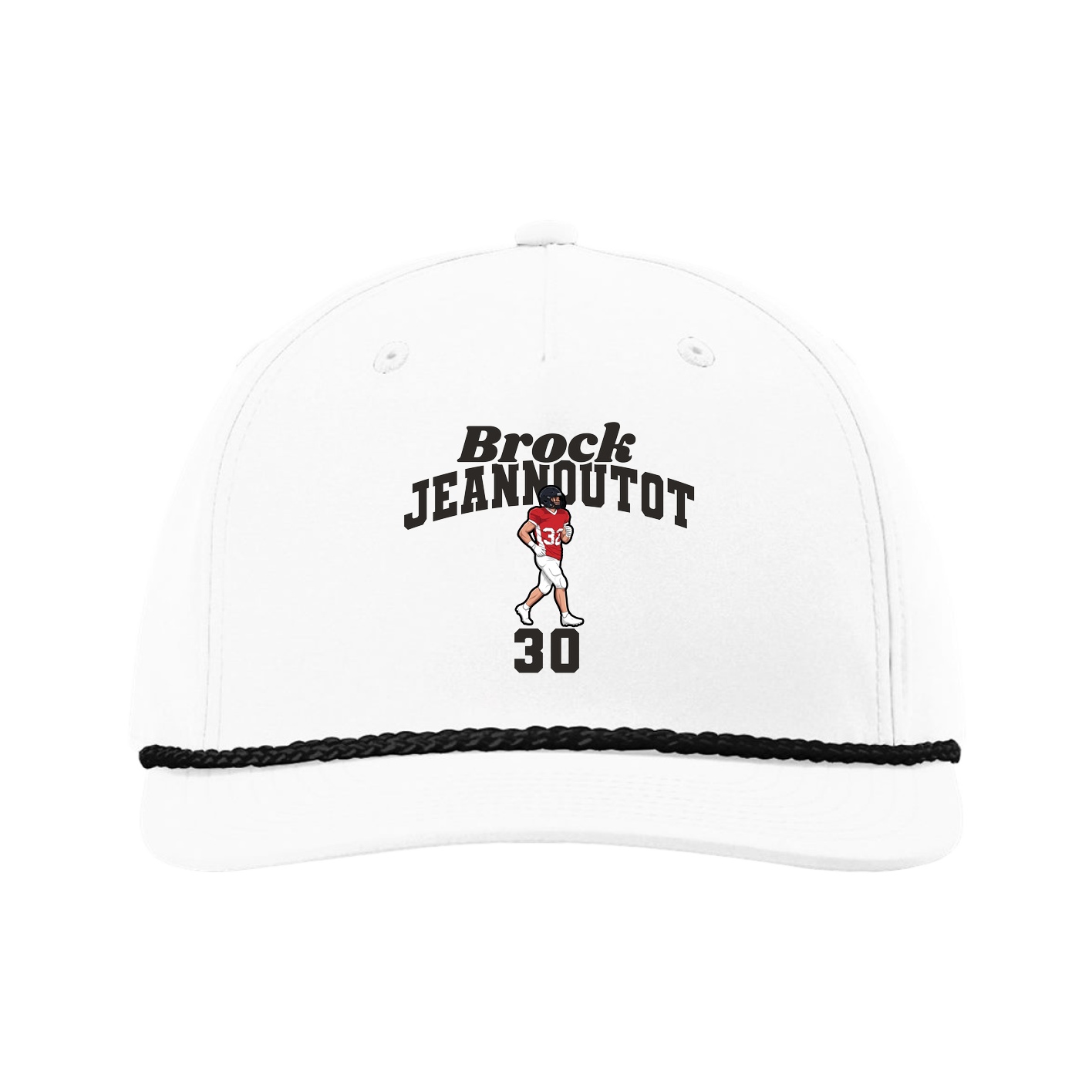 Five-Panel Classic Rope Cap — Signature Arch in White