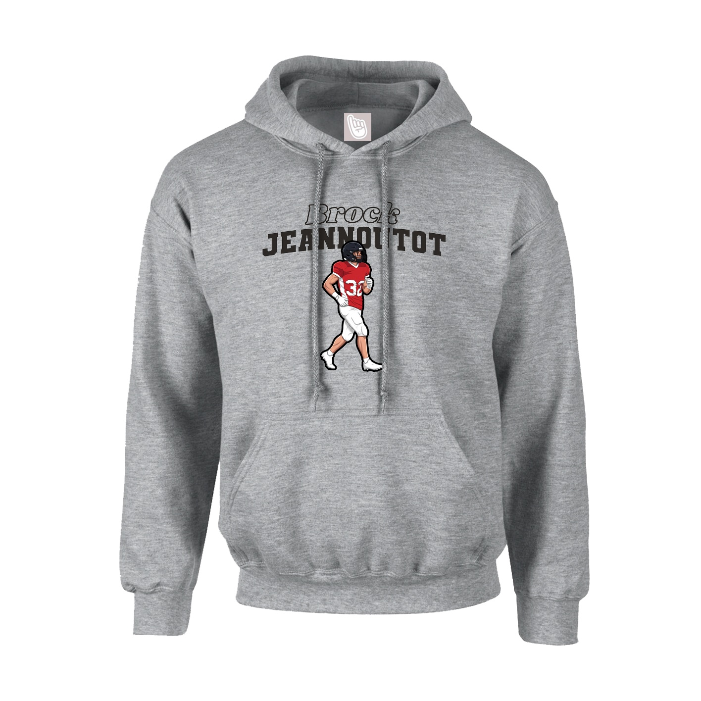 Hoodie — Name Arch in Grey