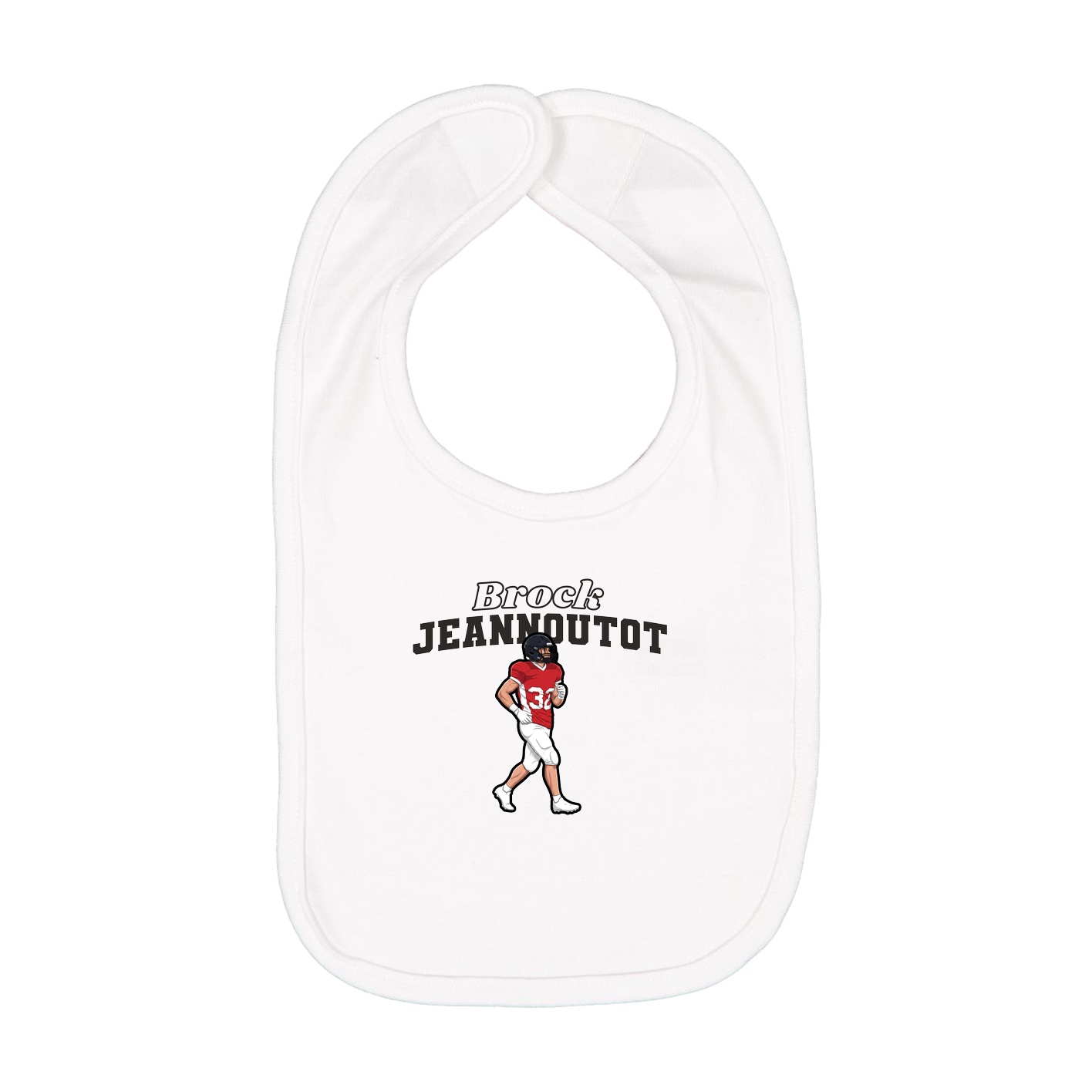 Infant Bib — Name Arch in White