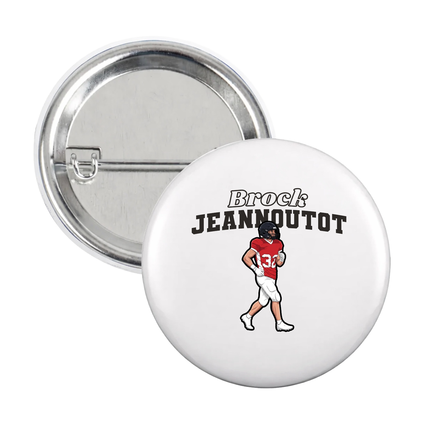 Game Day Button — Name Arch in White