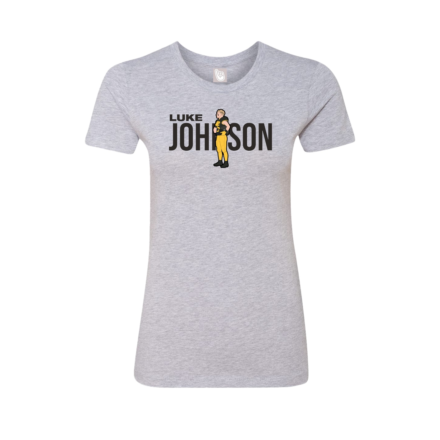 Fitted Women's Tee — Player Name in Grey