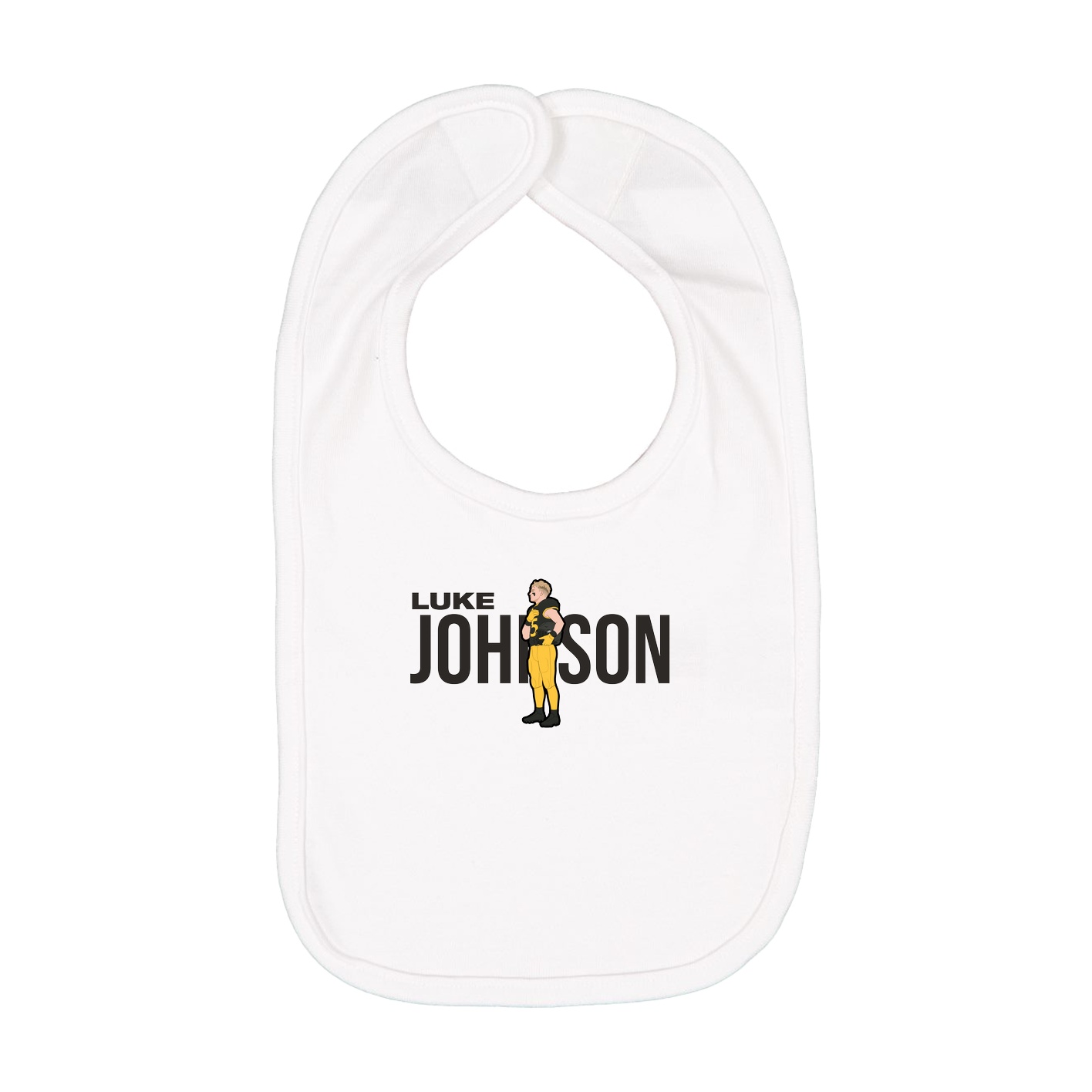 Infant Bib — Player Name in White
