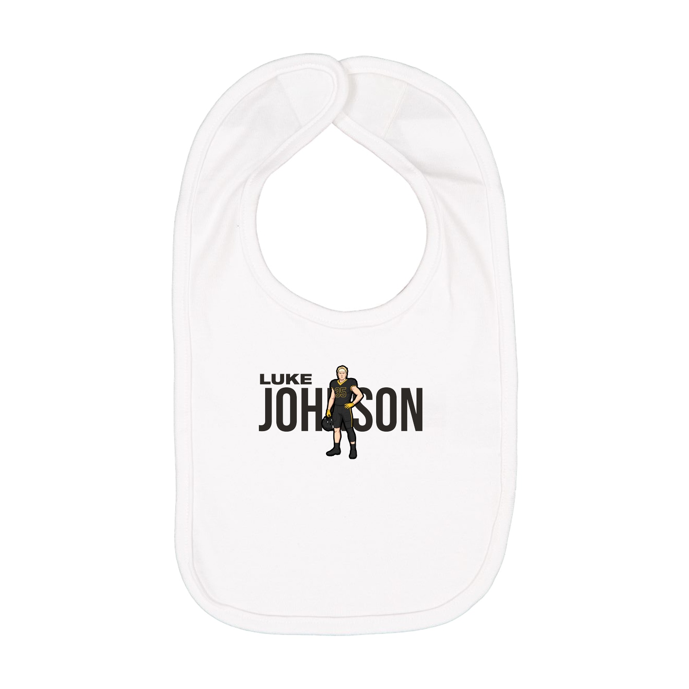 Infant Bib — Player Name in White