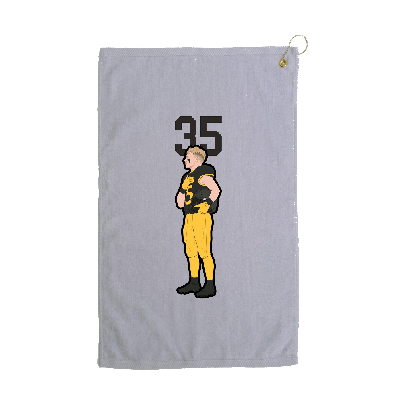 Golf Towel — Number Top in Grey