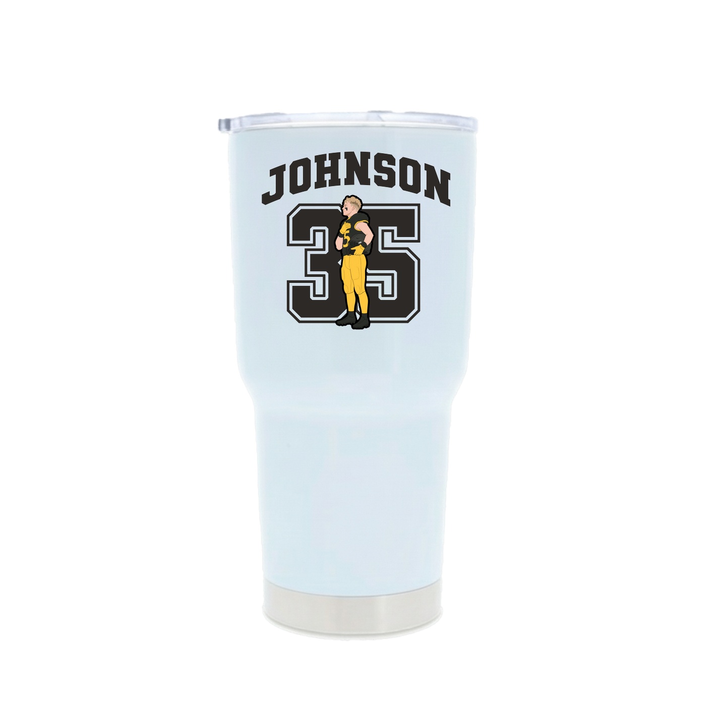 30oz Stainless Steel Tumbler — Number in White
