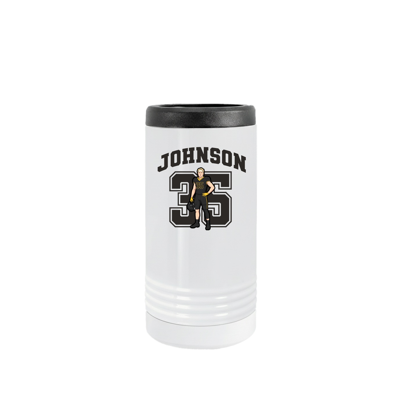 Slim Beverage Holder — Number in White