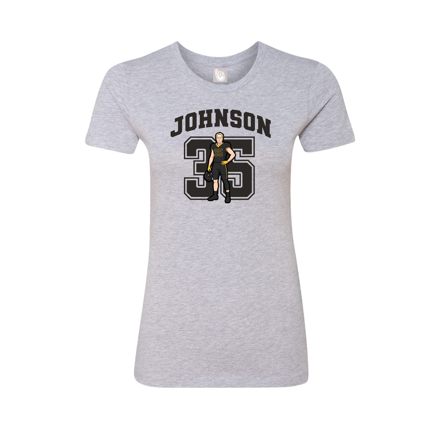 Fitted Women's Tee — Number in Grey