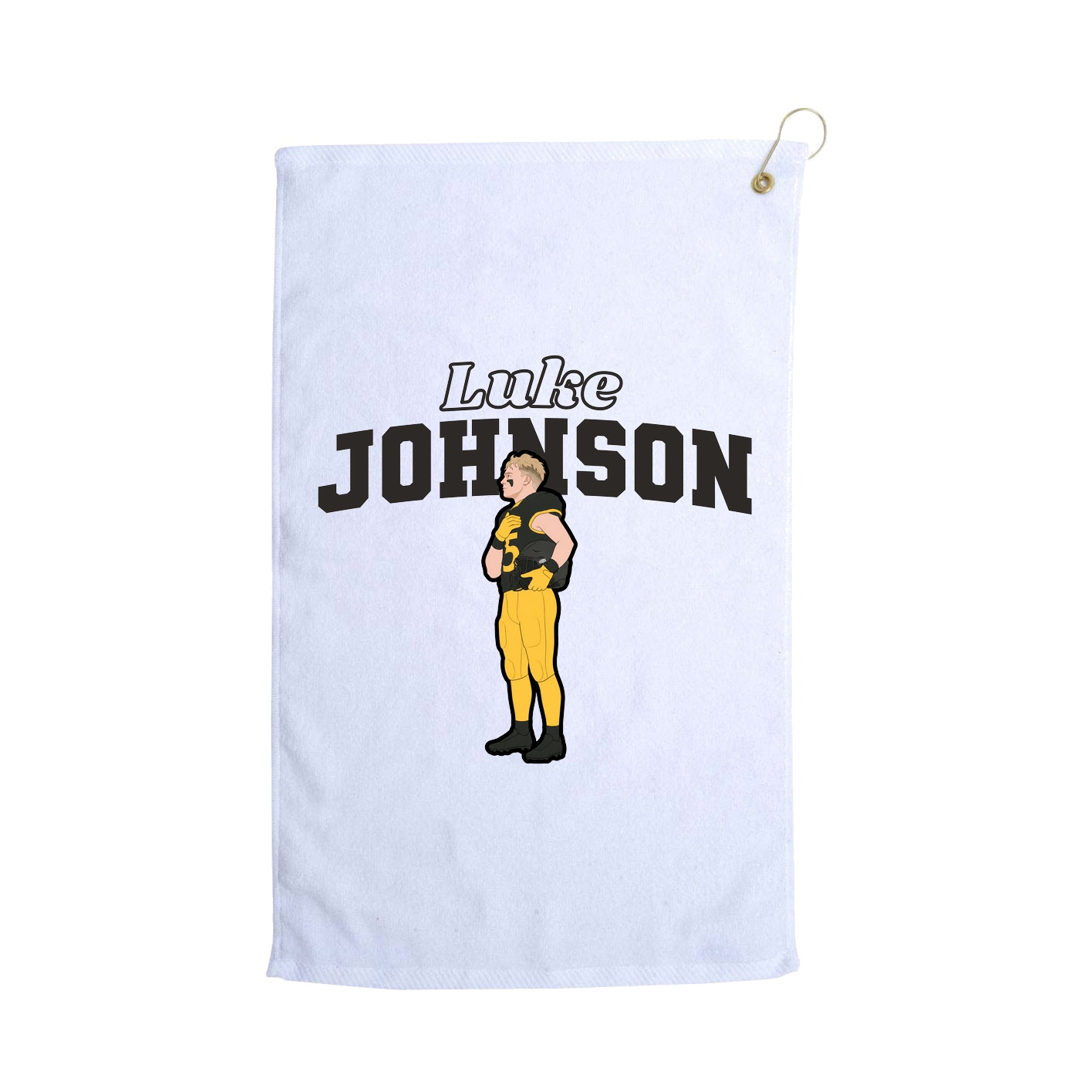 Golf Towel — Name Arch in White