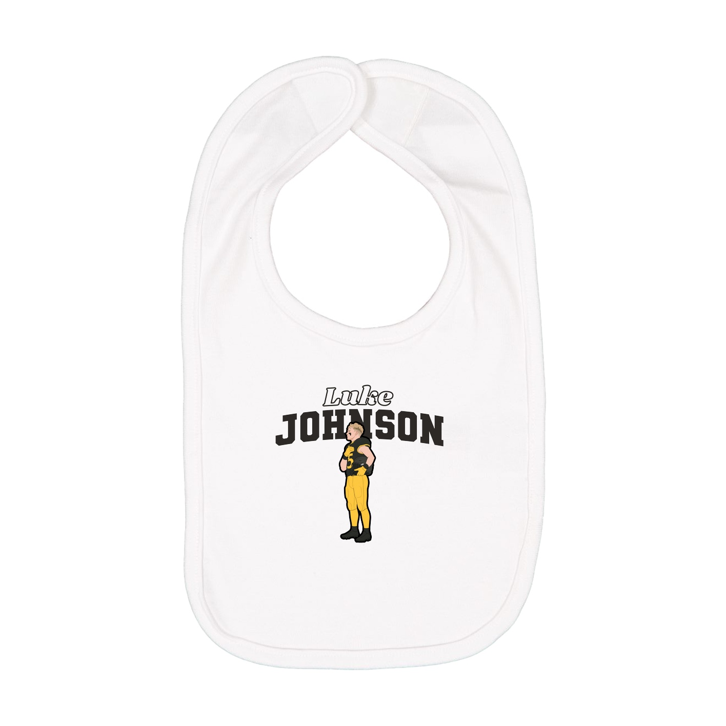 Infant Bib — Name Arch in White