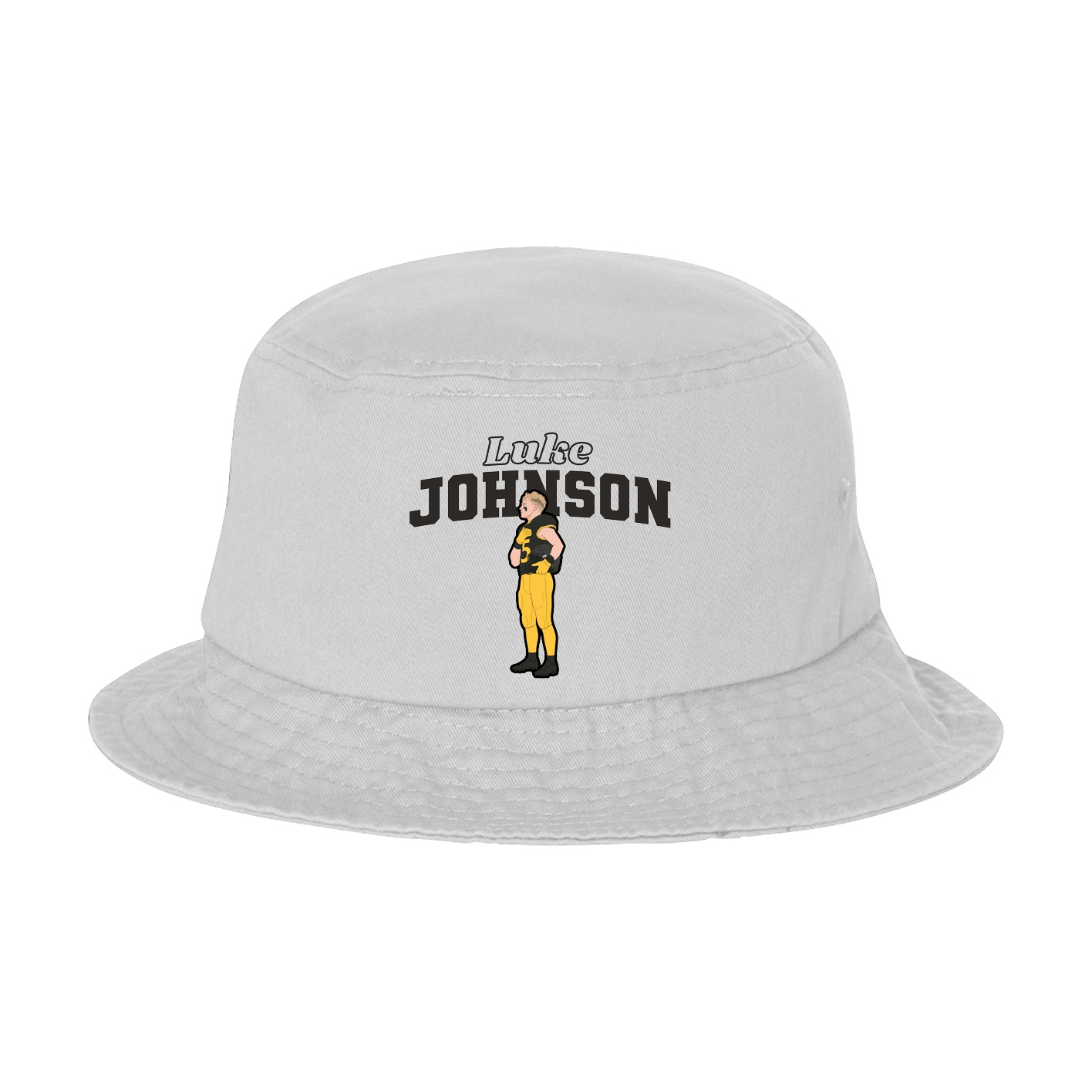 Bucket Cap — Name Arch in White
