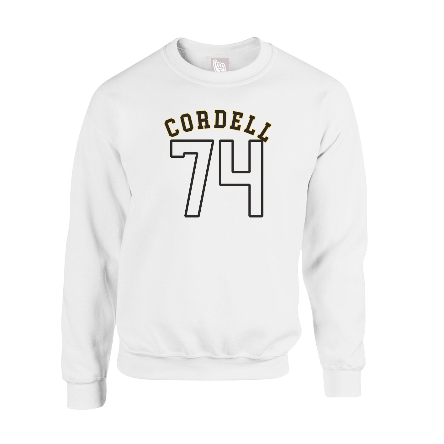 Fleece Crew — Shirsey Arch in White