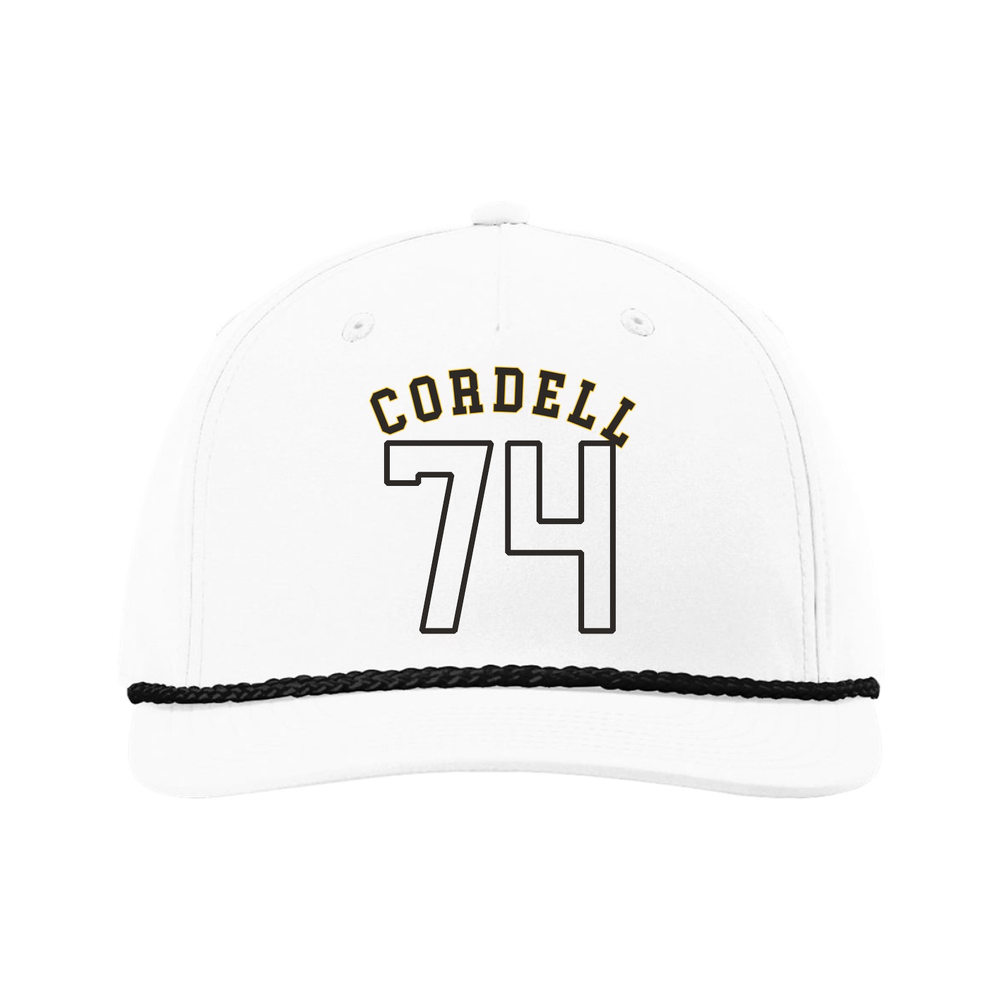 Five-Panel Classic Rope Cap — Shirsey Arch in White