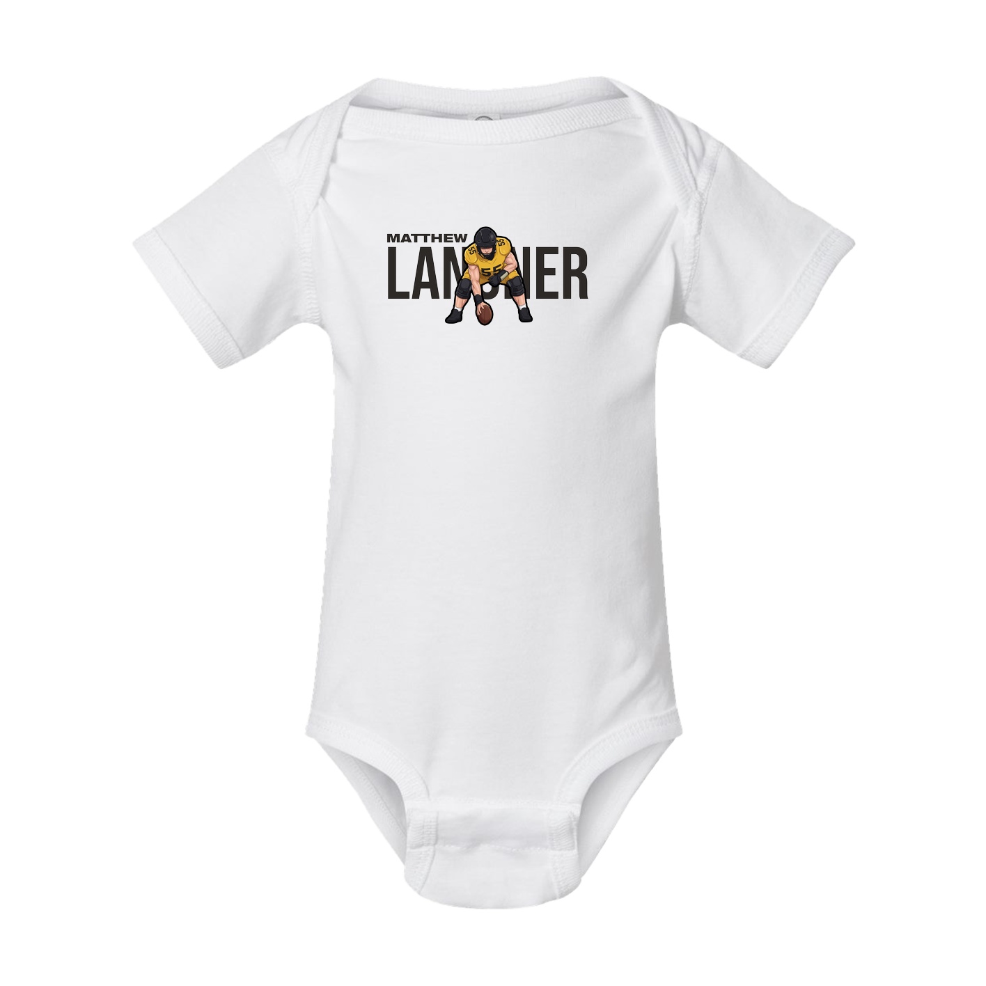 Baby Onesie — Player Name in White