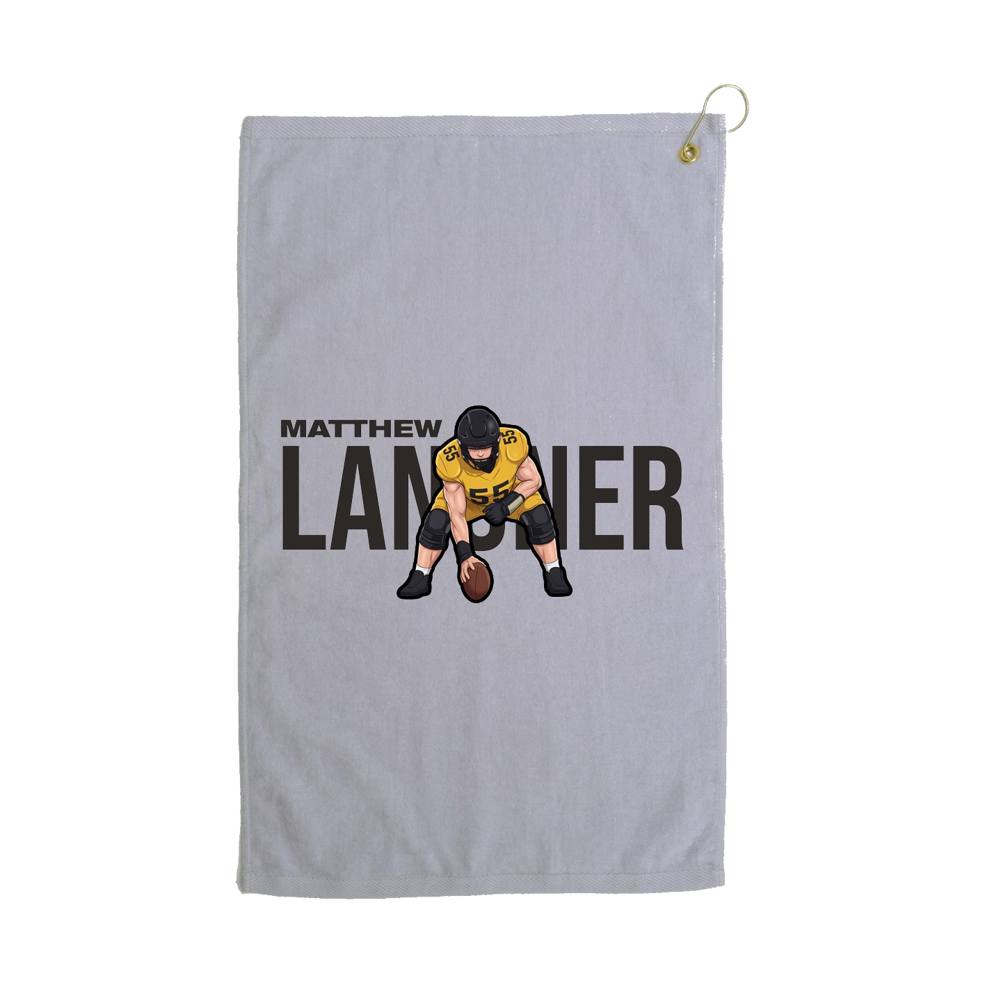 Golf Towel — Player Name in Grey