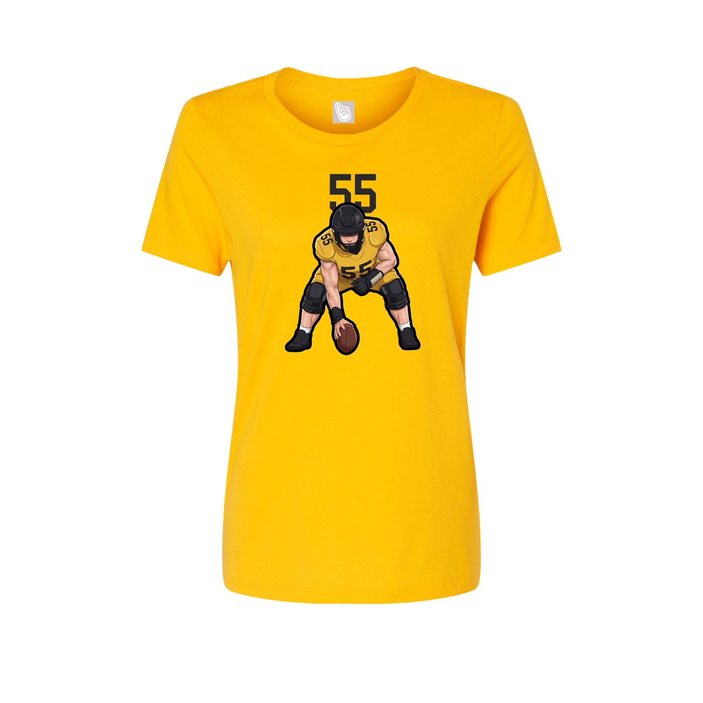 Fitted Women's Tee — Number Top in Gold