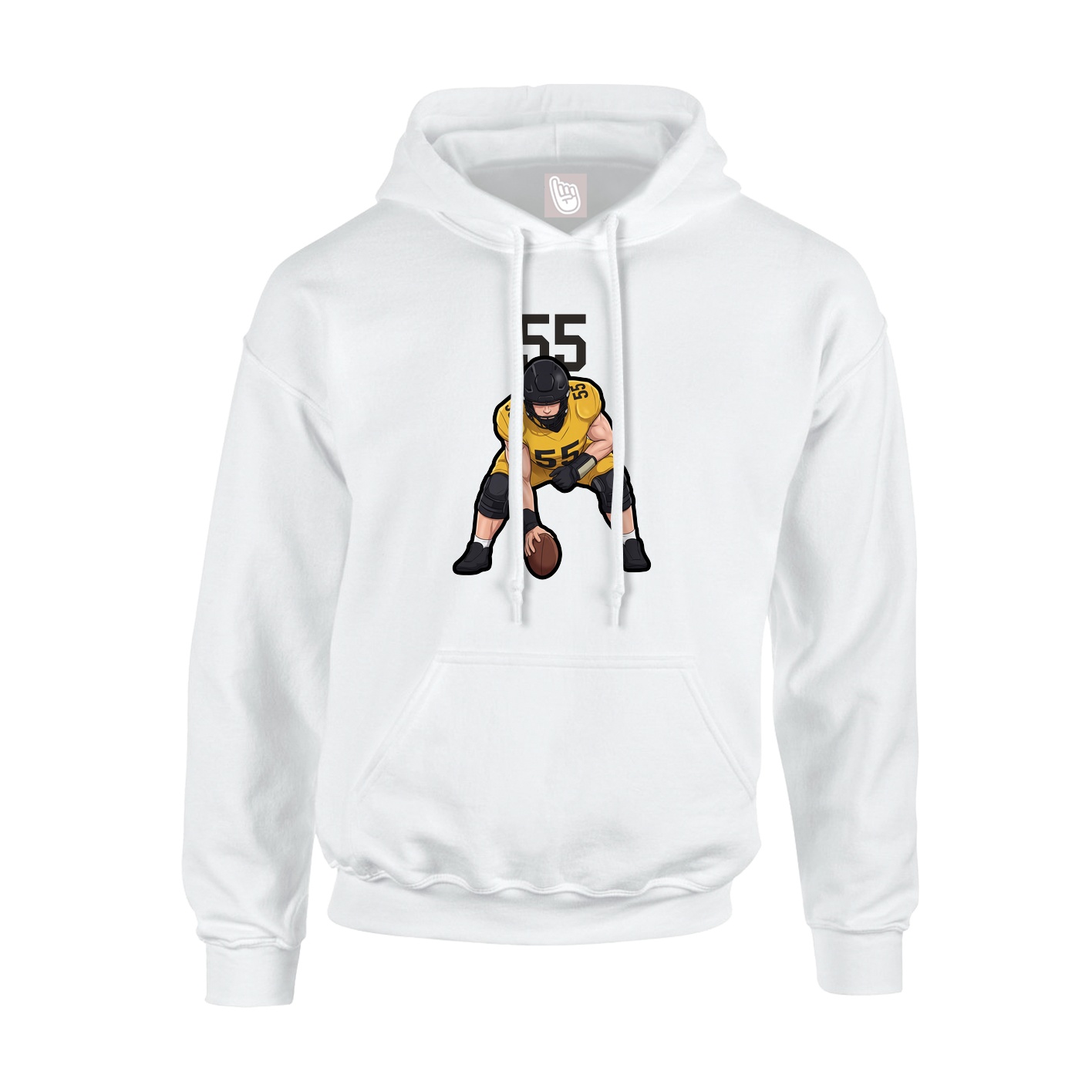 Youth Hoodie — Number Top in White