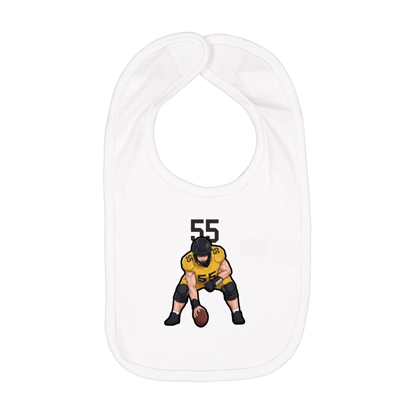 Infant Bib — Number Top in White