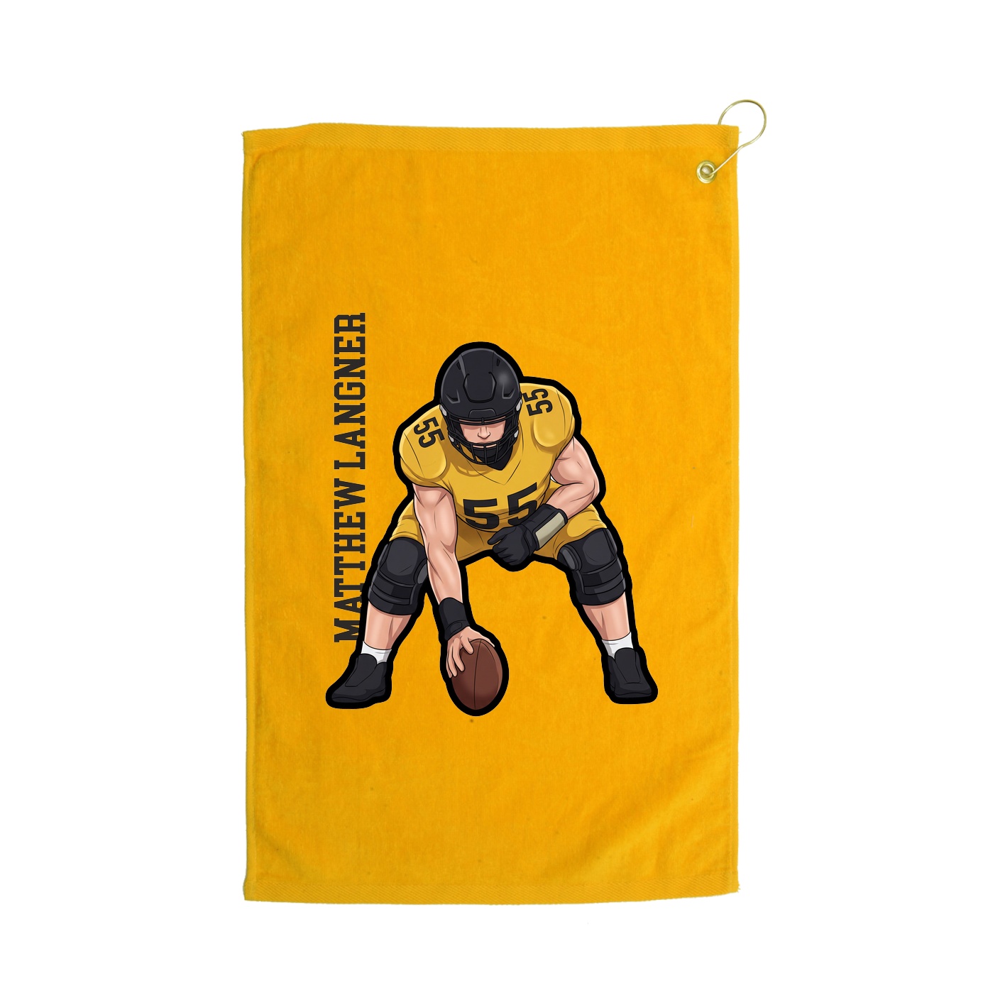 Golf Towel — Name Vertical in Gold