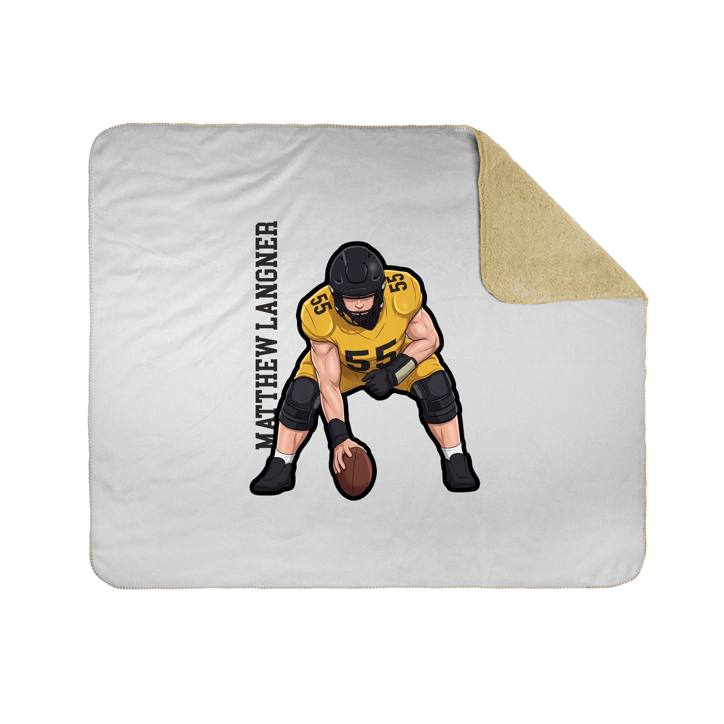Throw Blanket — Name Vertical in White
