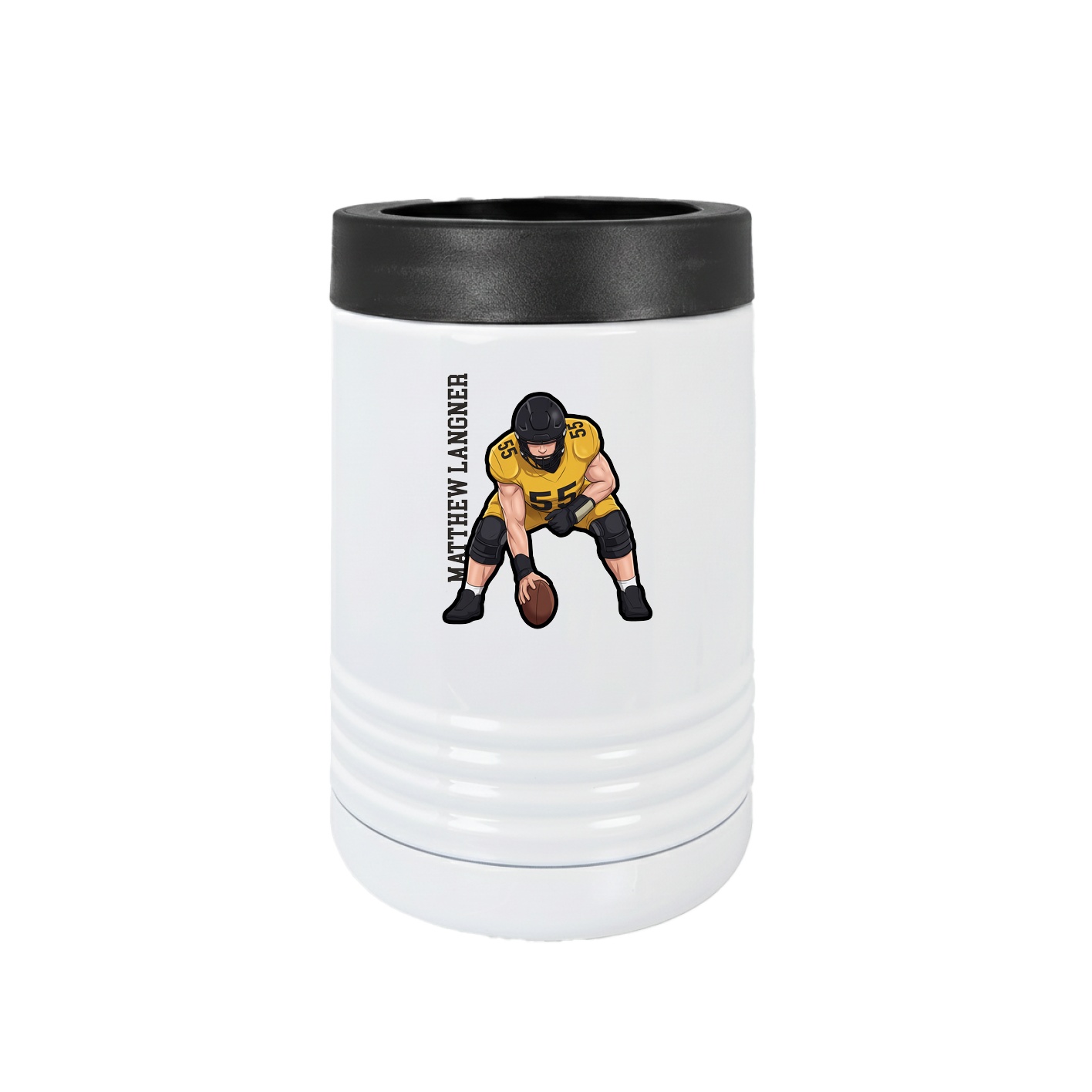 Beverage Holder — Name Vertical in White