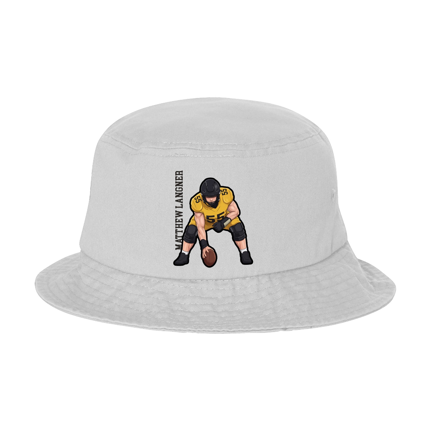 Bucket Cap — Name Vertical in White