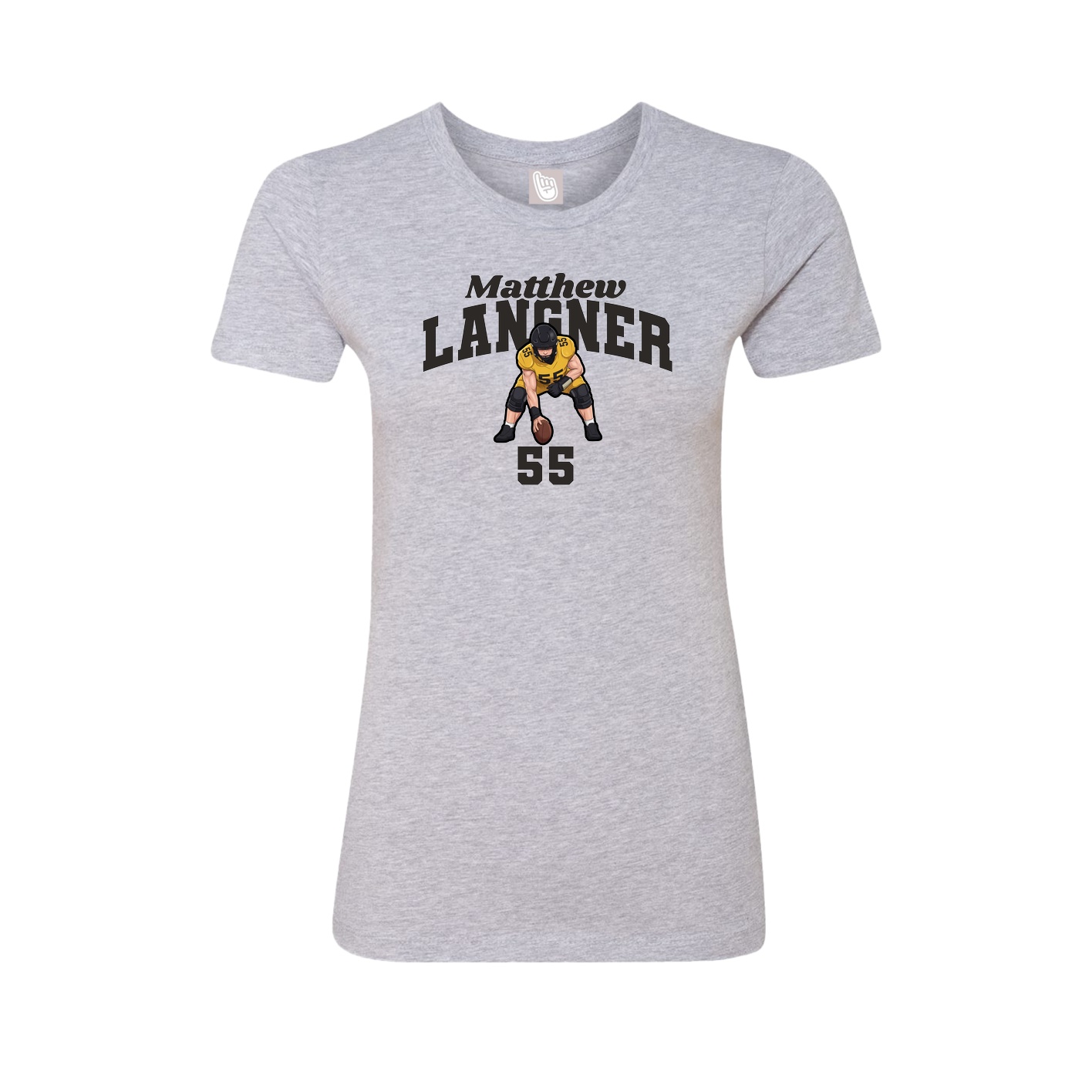 Fitted Women's Tee — Signature Arch in Grey