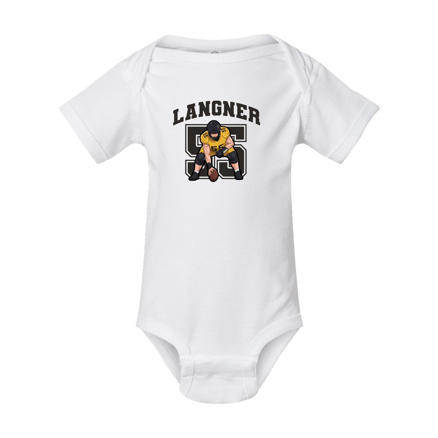 Baby Onesie — Number in White