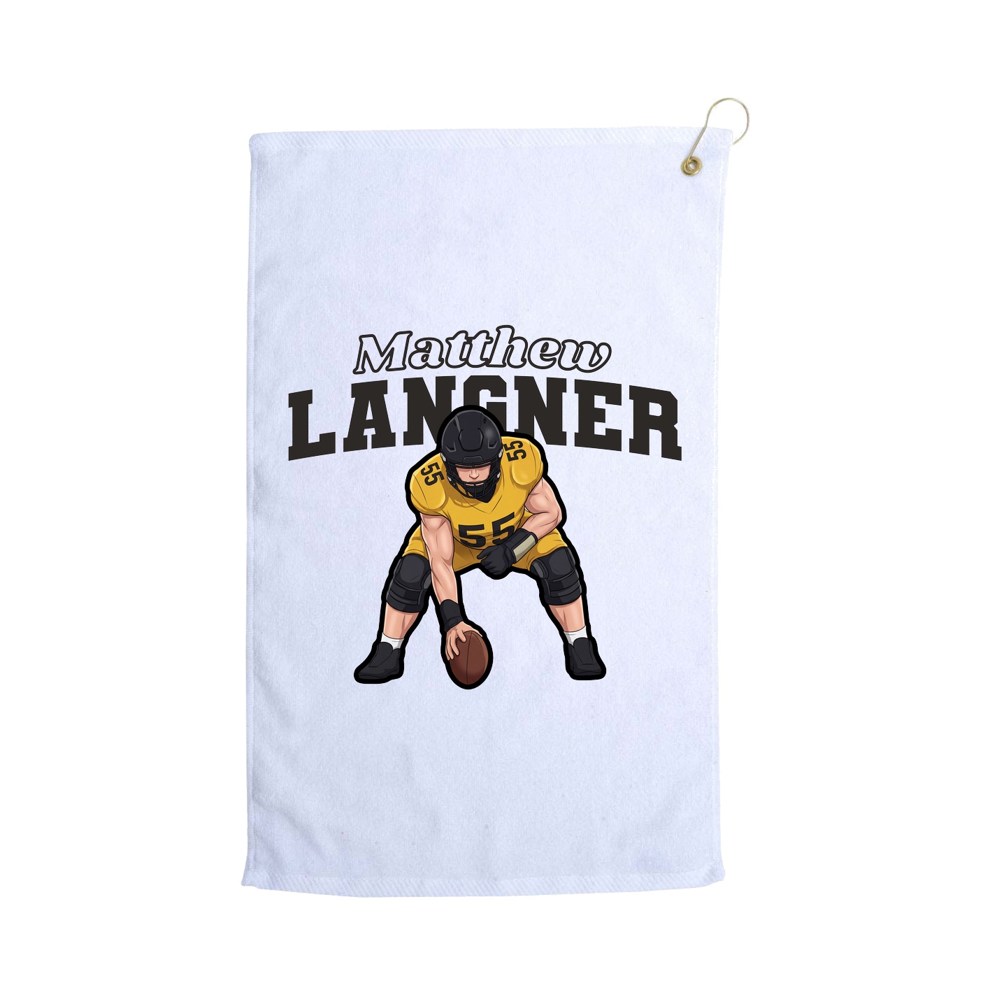 Golf Towel — Name Arch in White