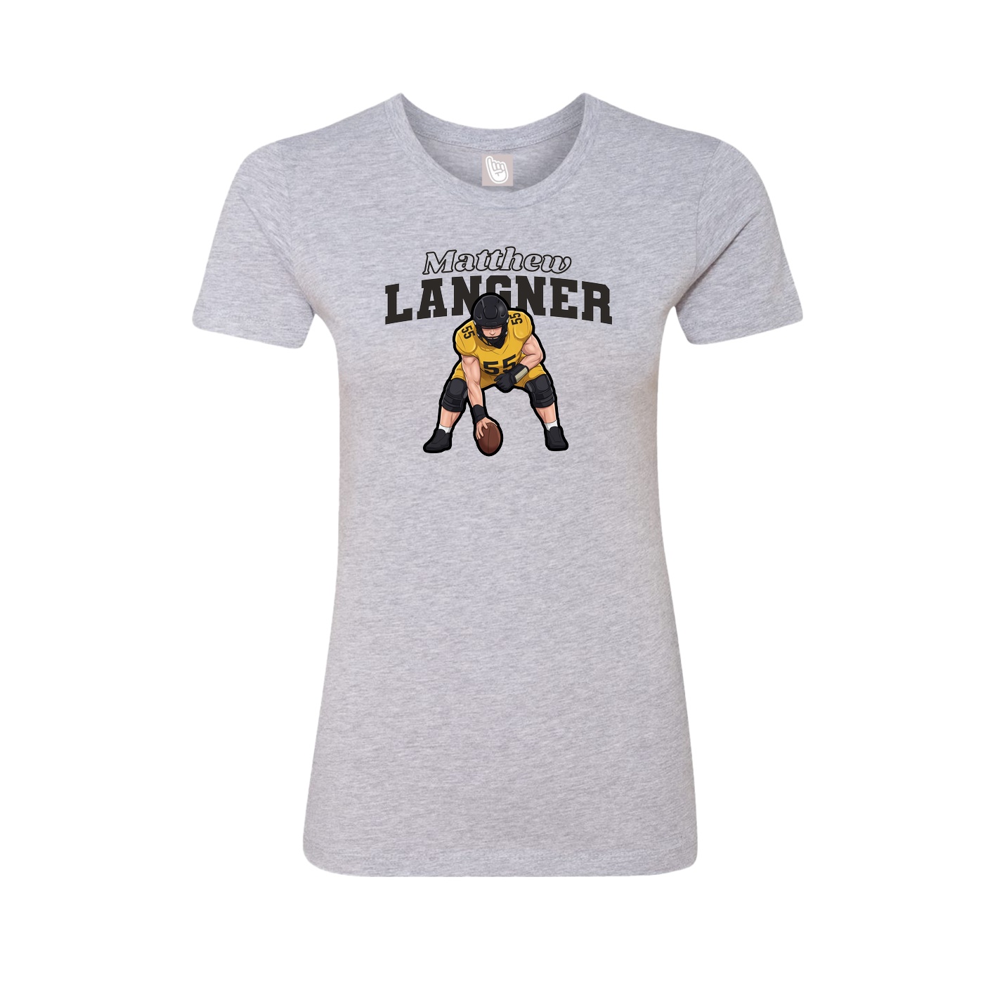 Fitted Women's Tee — Name Arch in Grey