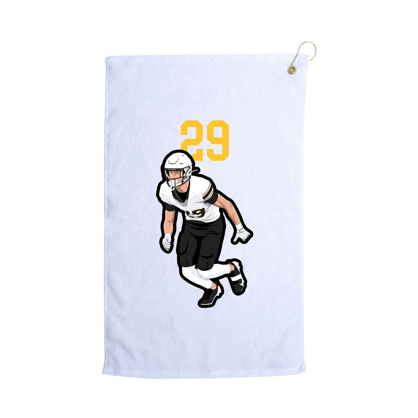 Golf Towel — Number Top in White