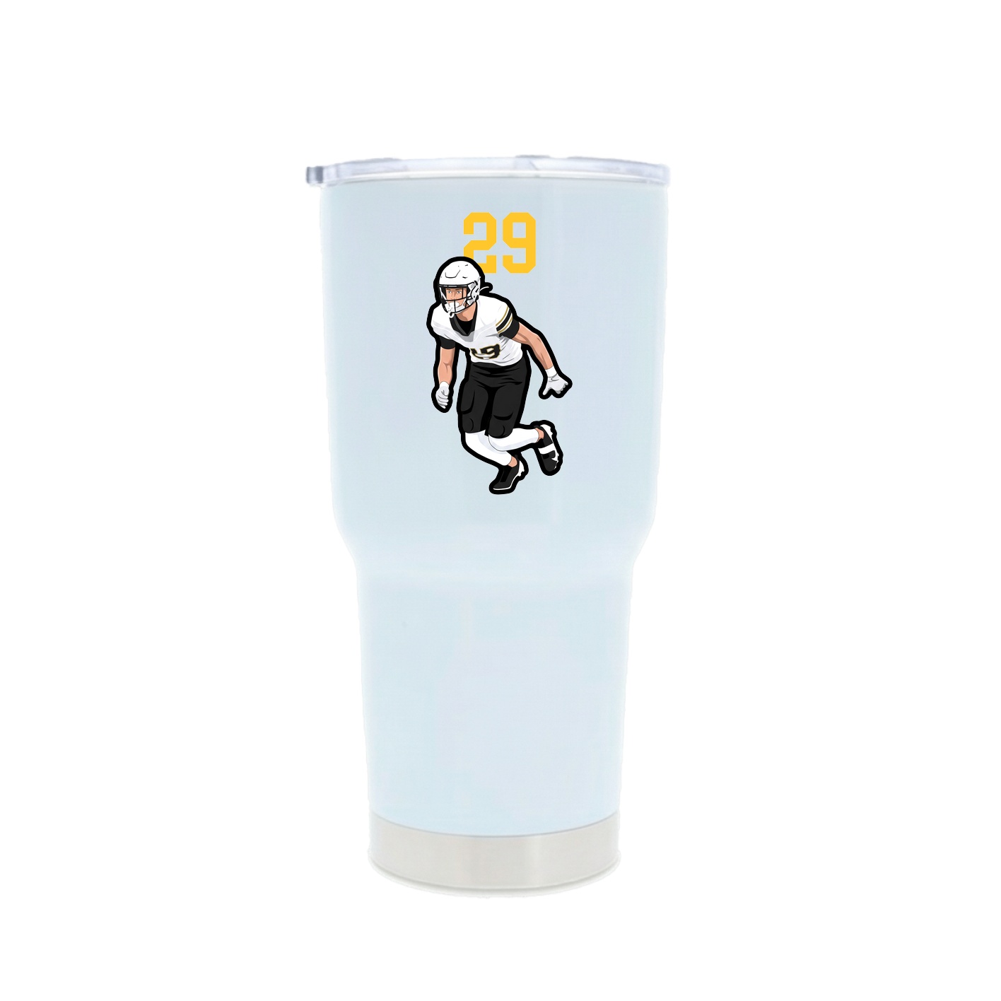 30oz Stainless Steel Tumbler — Number Top in White