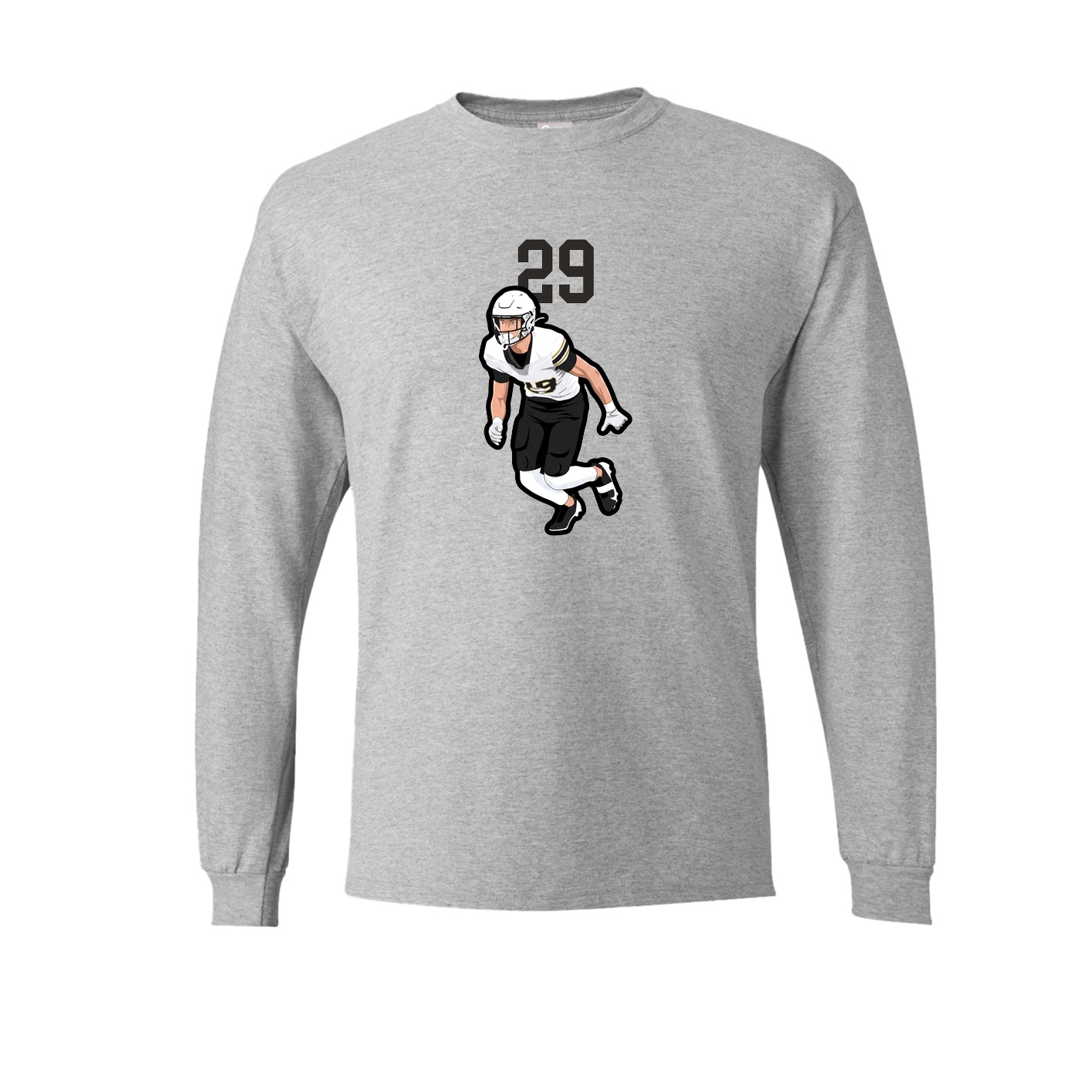 Long Sleeve Tee — Number Top in Grey