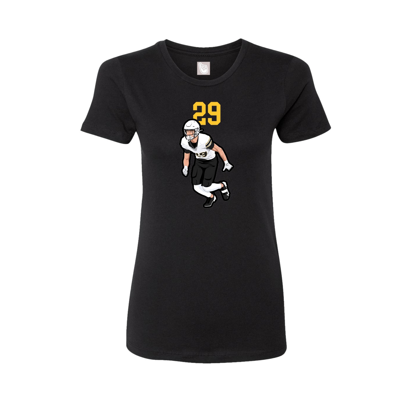 Fitted Women's Tee — Number Top in Black