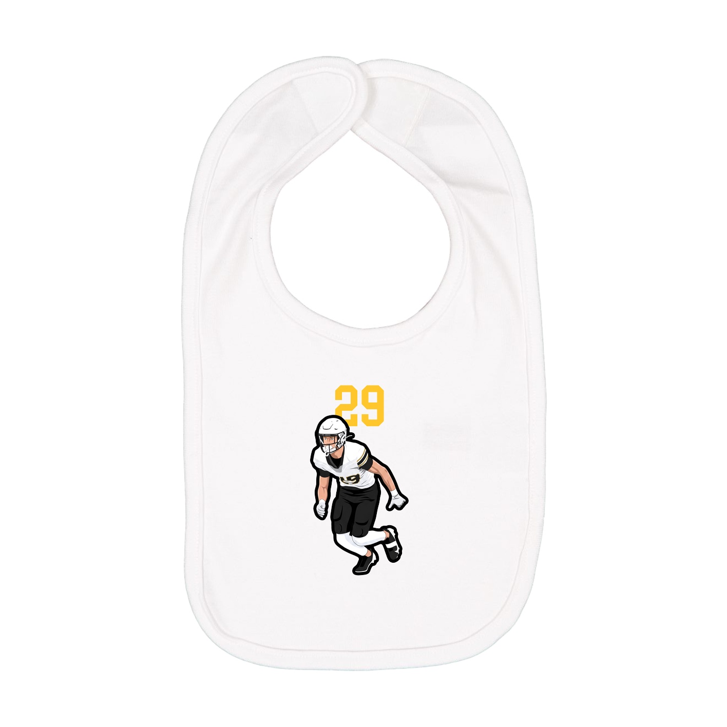 Infant Bib — Number Top in White