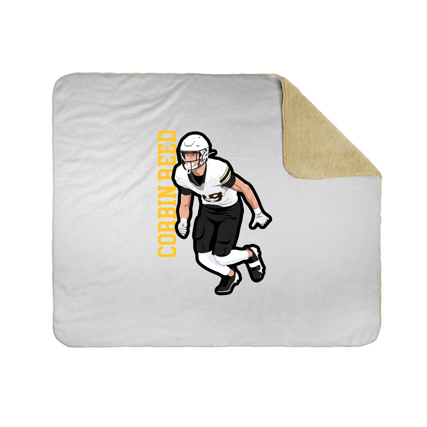Throw Blanket — Name Vertical in White