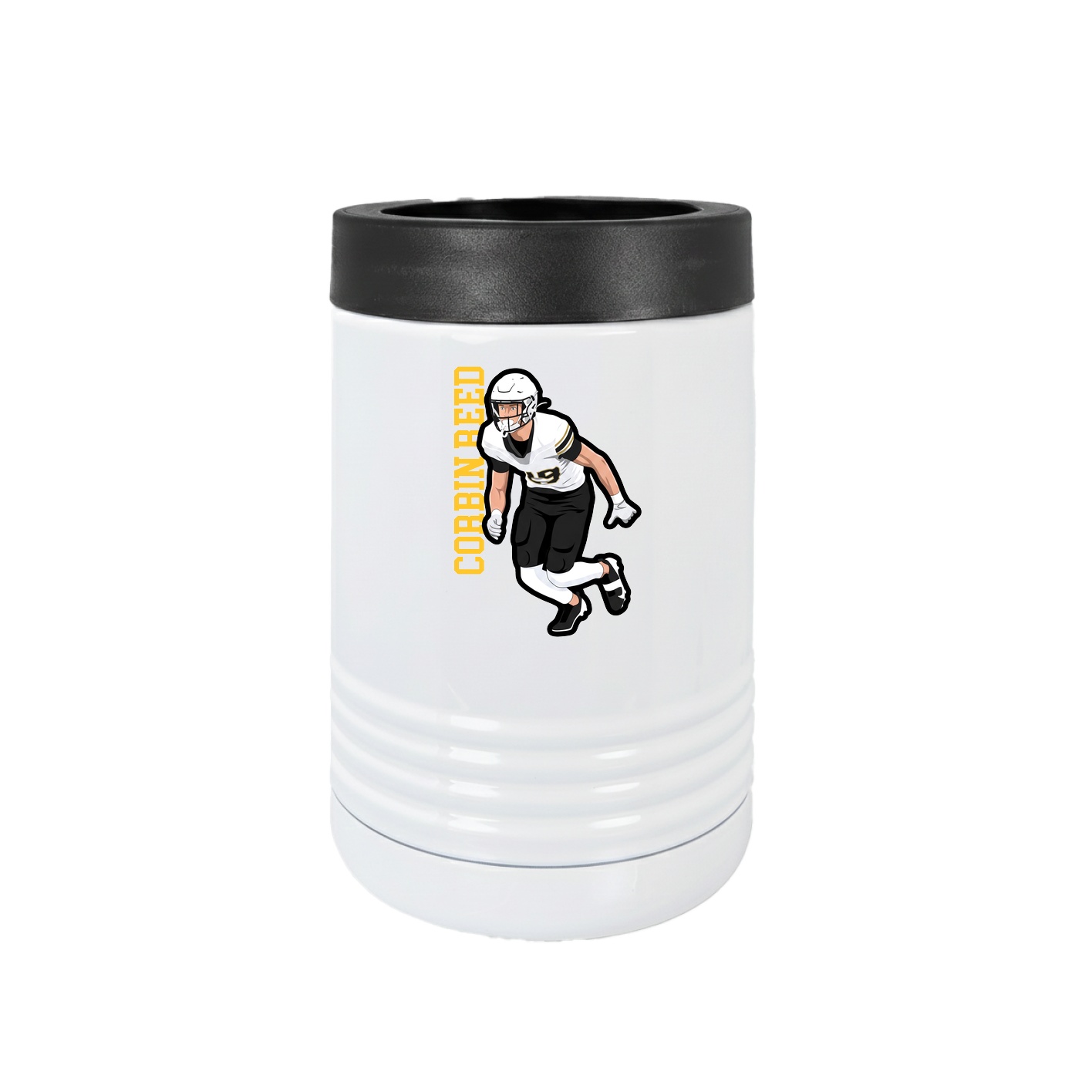 Beverage Holder — Name Vertical in White