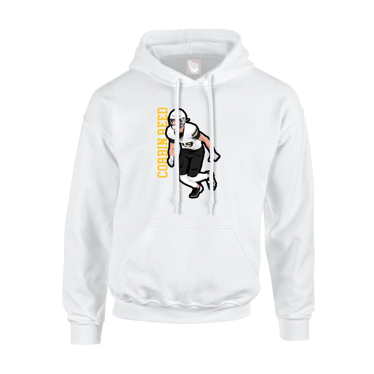 Hoodie — Name Vertical in White