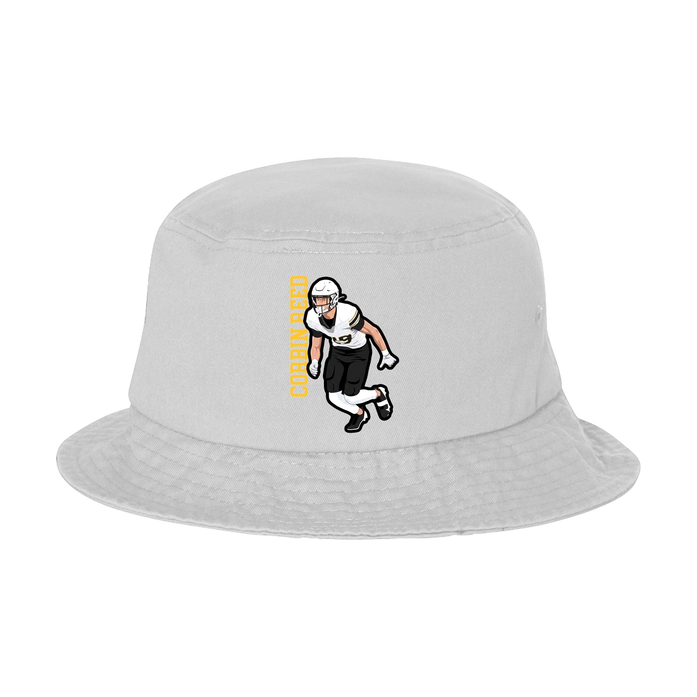 Bucket Cap — Name Vertical in White