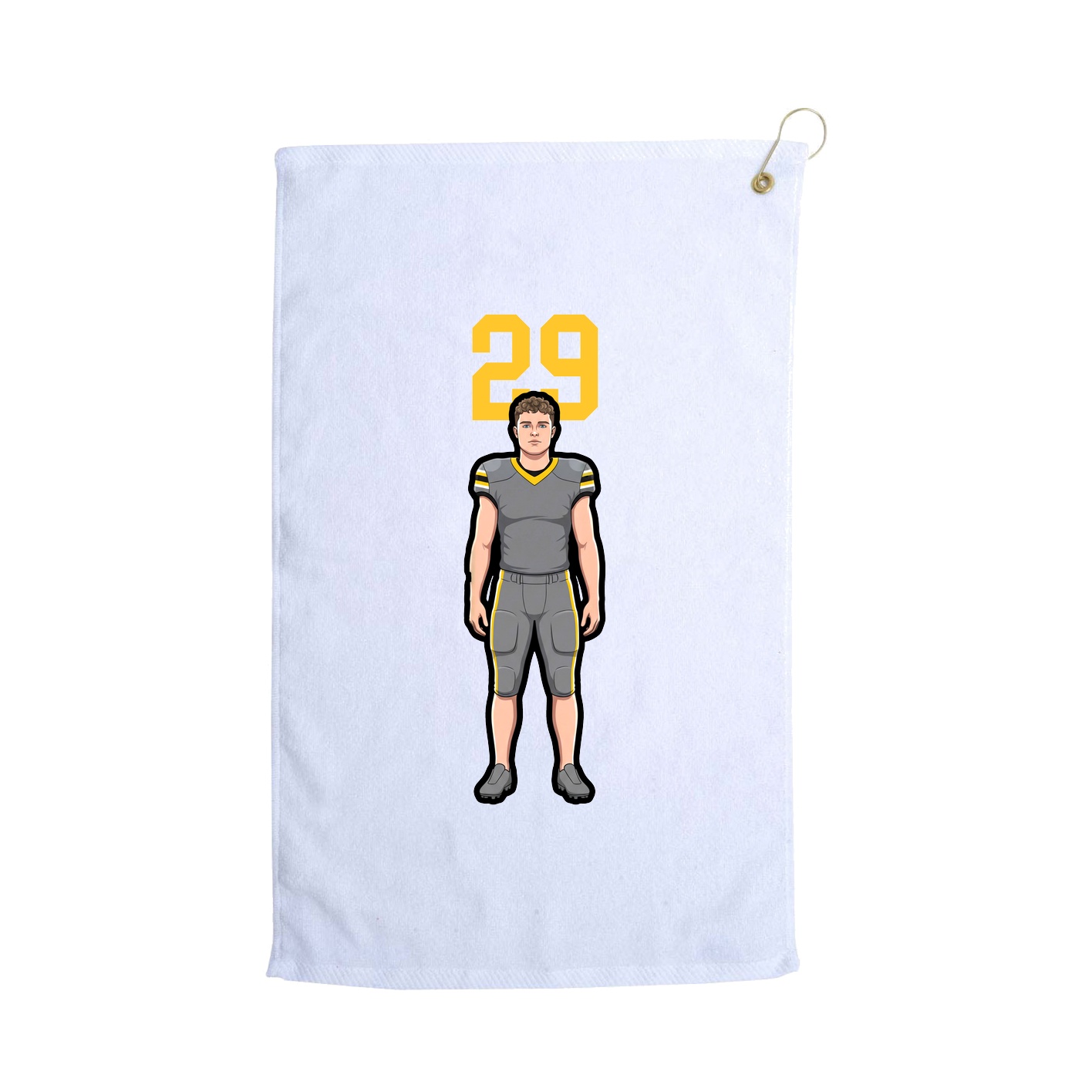 Golf Towel — Number Top in White