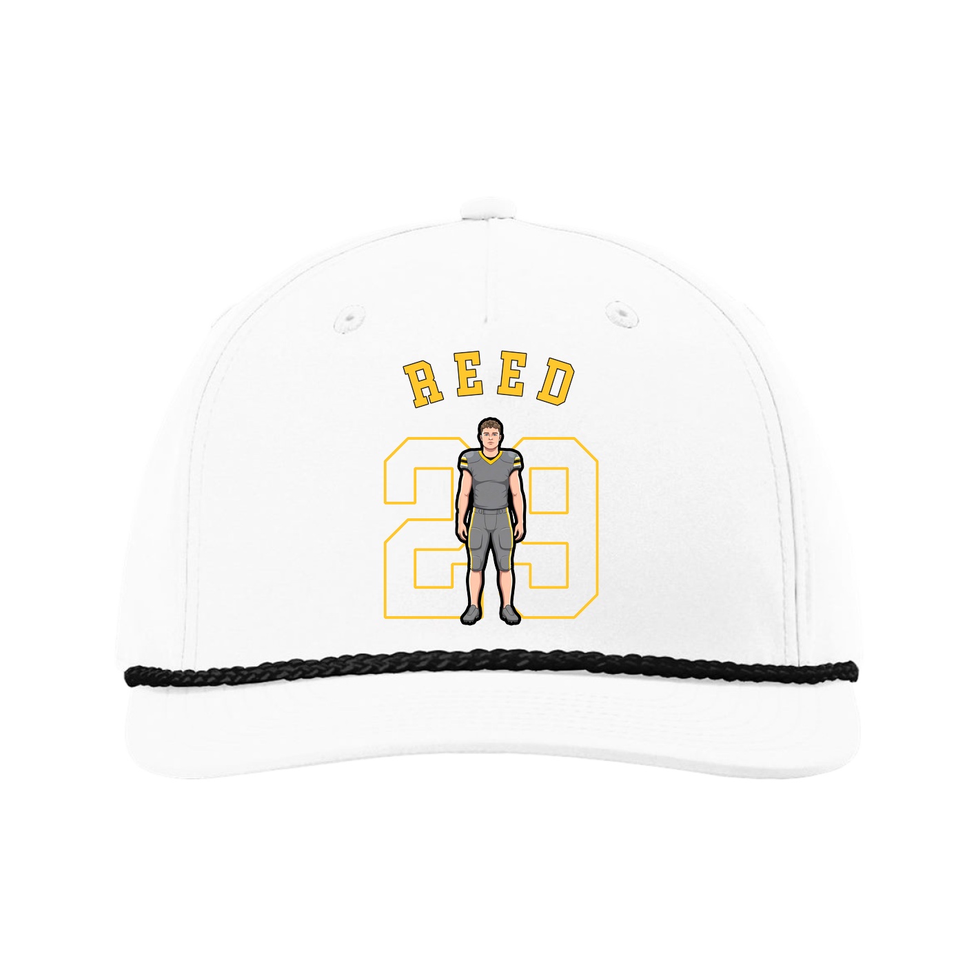 Five-Panel Classic Rope Cap — Shirsey Arch in White