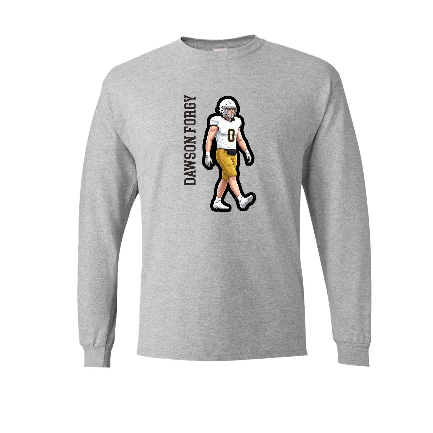 Long Sleeve Tee — Name Vertical in Grey